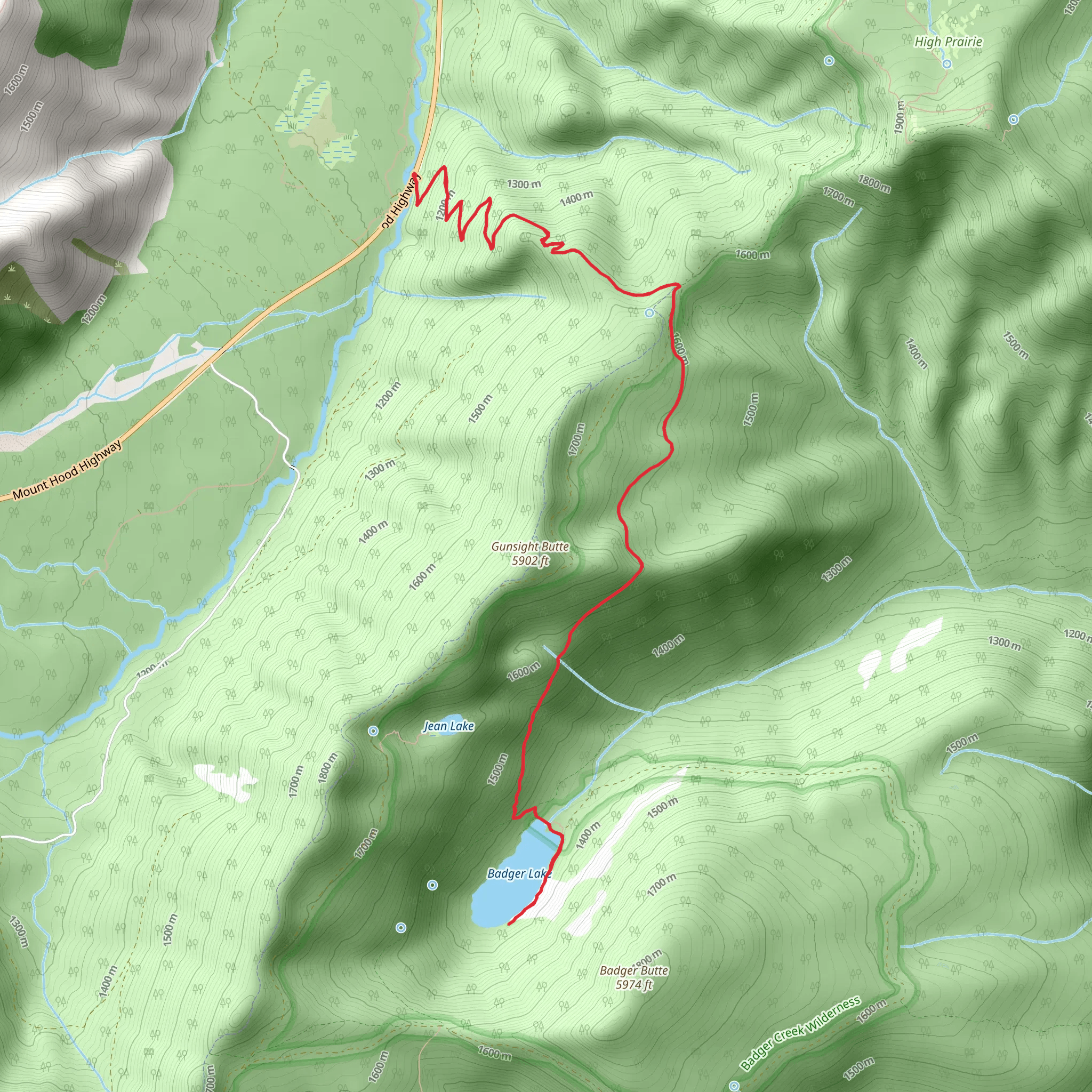 Badger Lake via Gumjuwac Trail mobile static map
