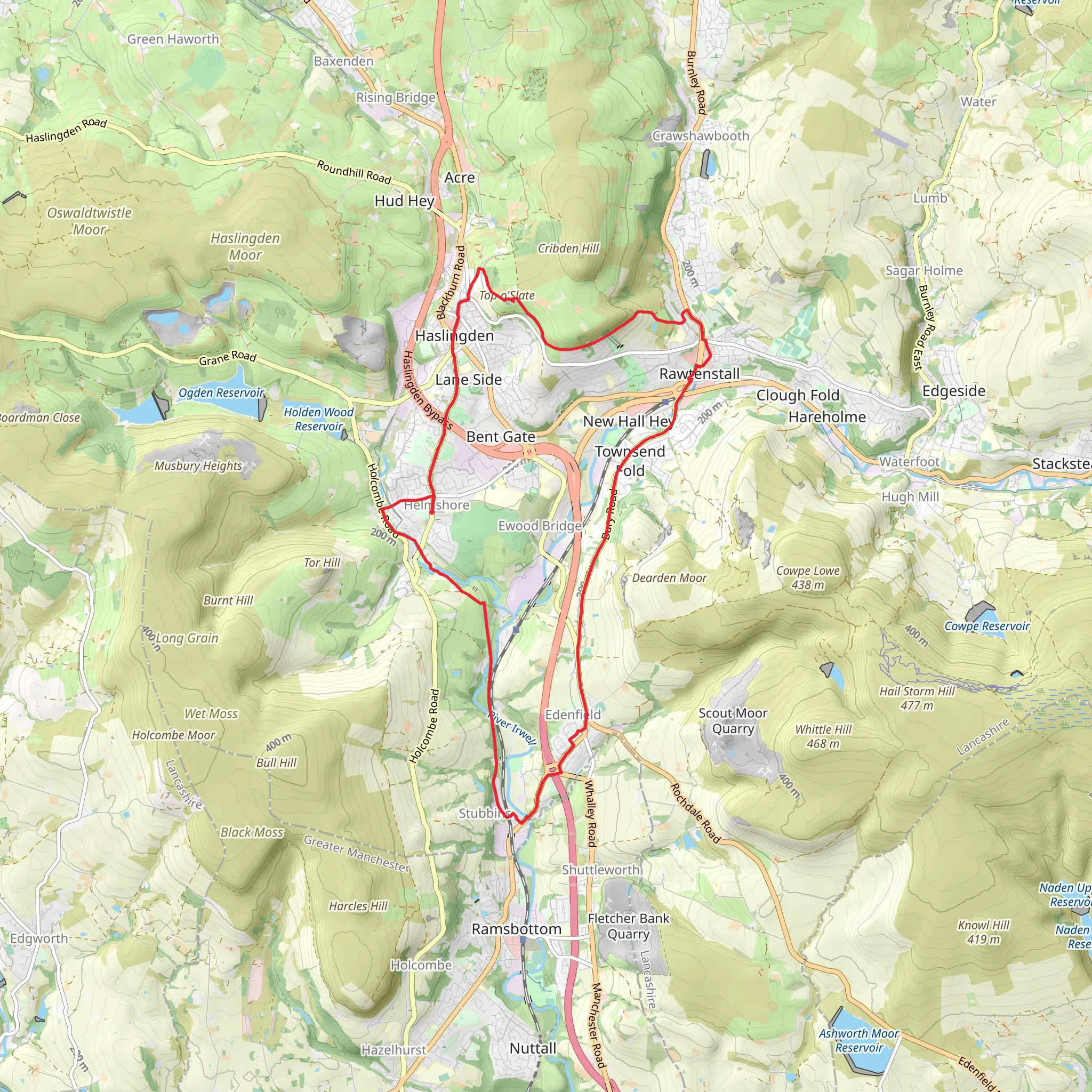 Edenfield to Haslingden Loop mobile static map