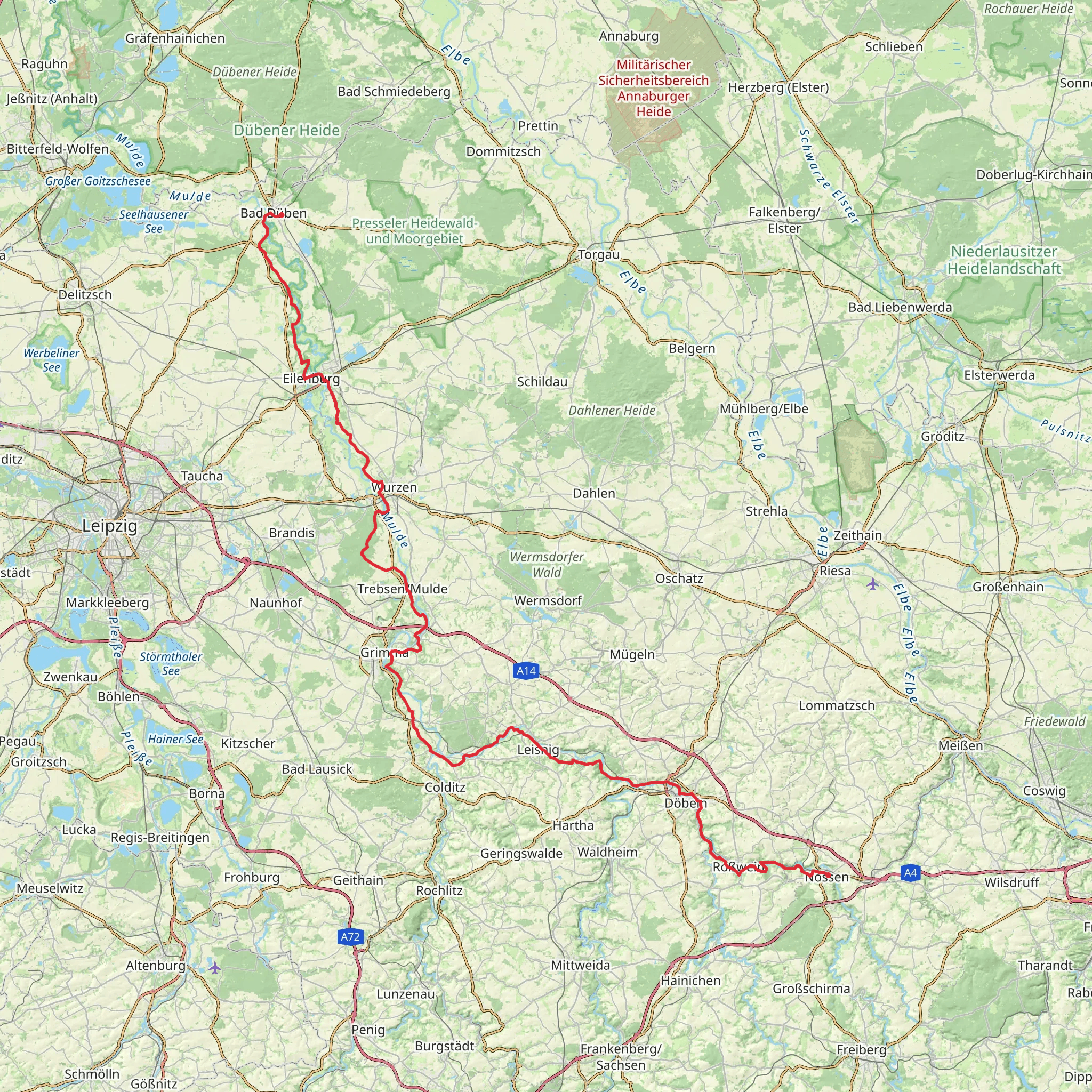 Muldental Wanderweg mobile static map