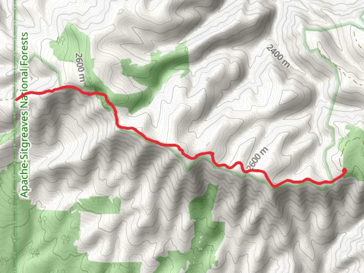 An image depicting the trail Rose Spring Trail and its surrounding area.