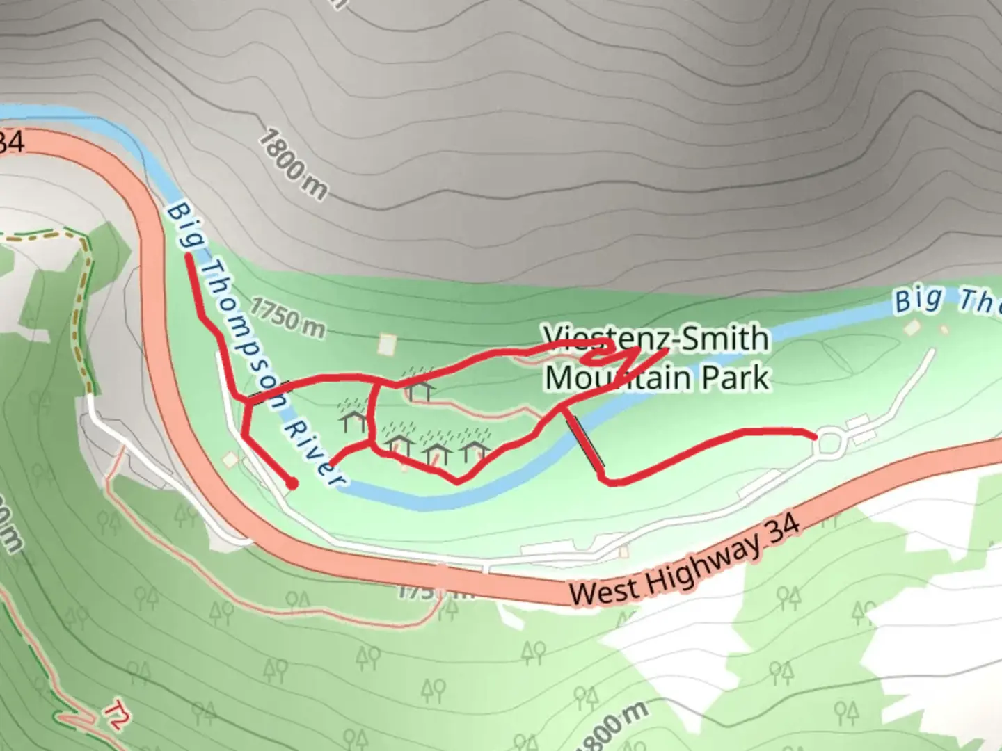 An image depicting the trail Viestenz-Smith Mountain Park Loop and its surrounding area.
