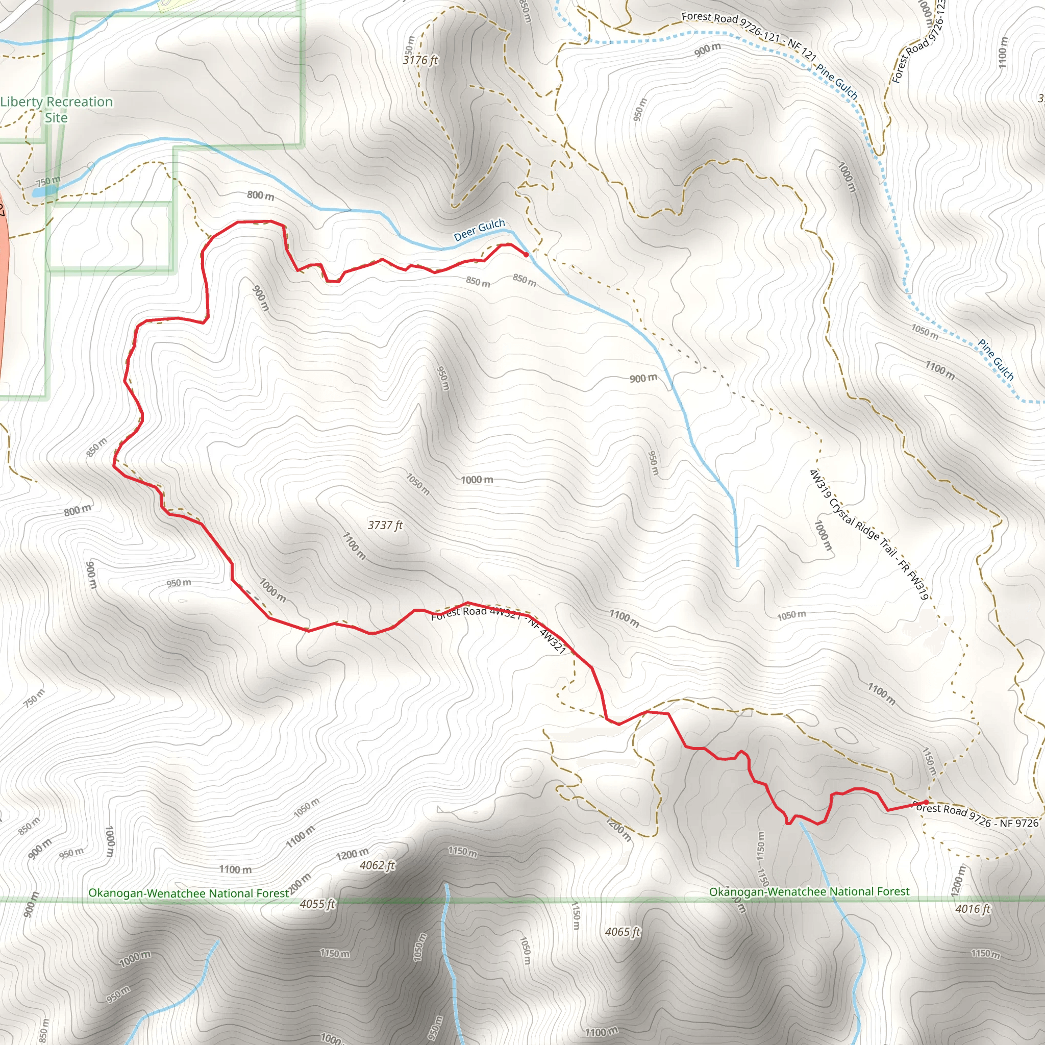 Pit Overlook Trail mobile static map