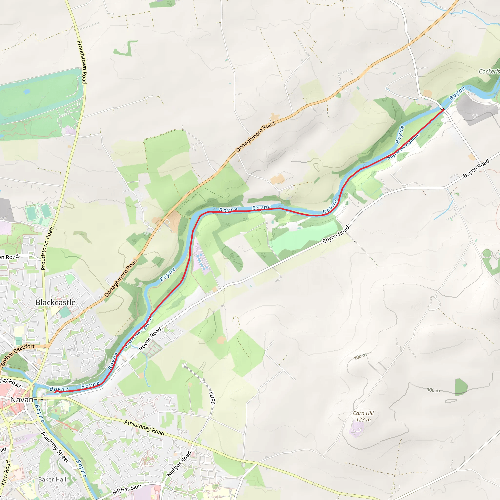 Broadboyne Bridge to Navan mobile static map