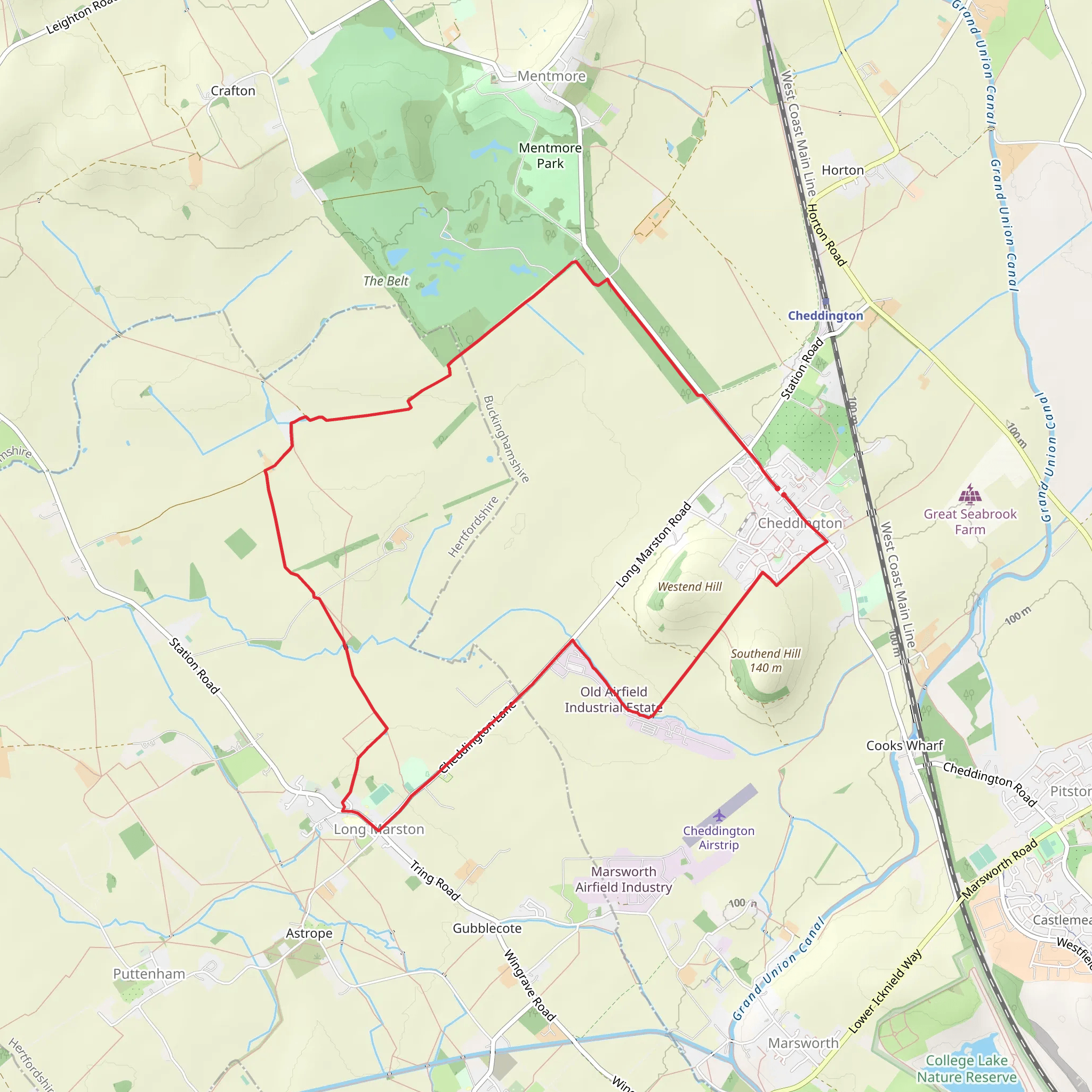 Long Marston from Cheddington Circular mobile static map