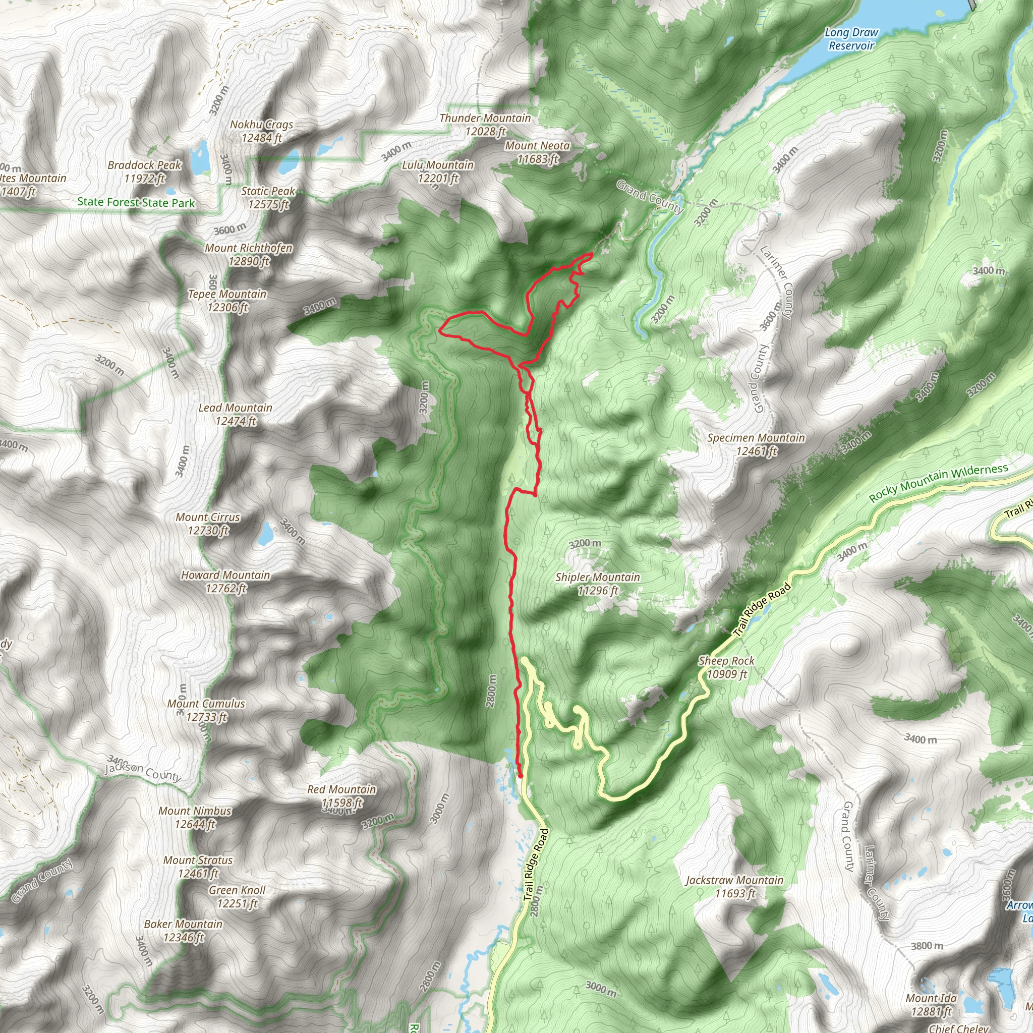 Colorado River, Thunder Pass and Grand Ditch Loop Trail mobile static map