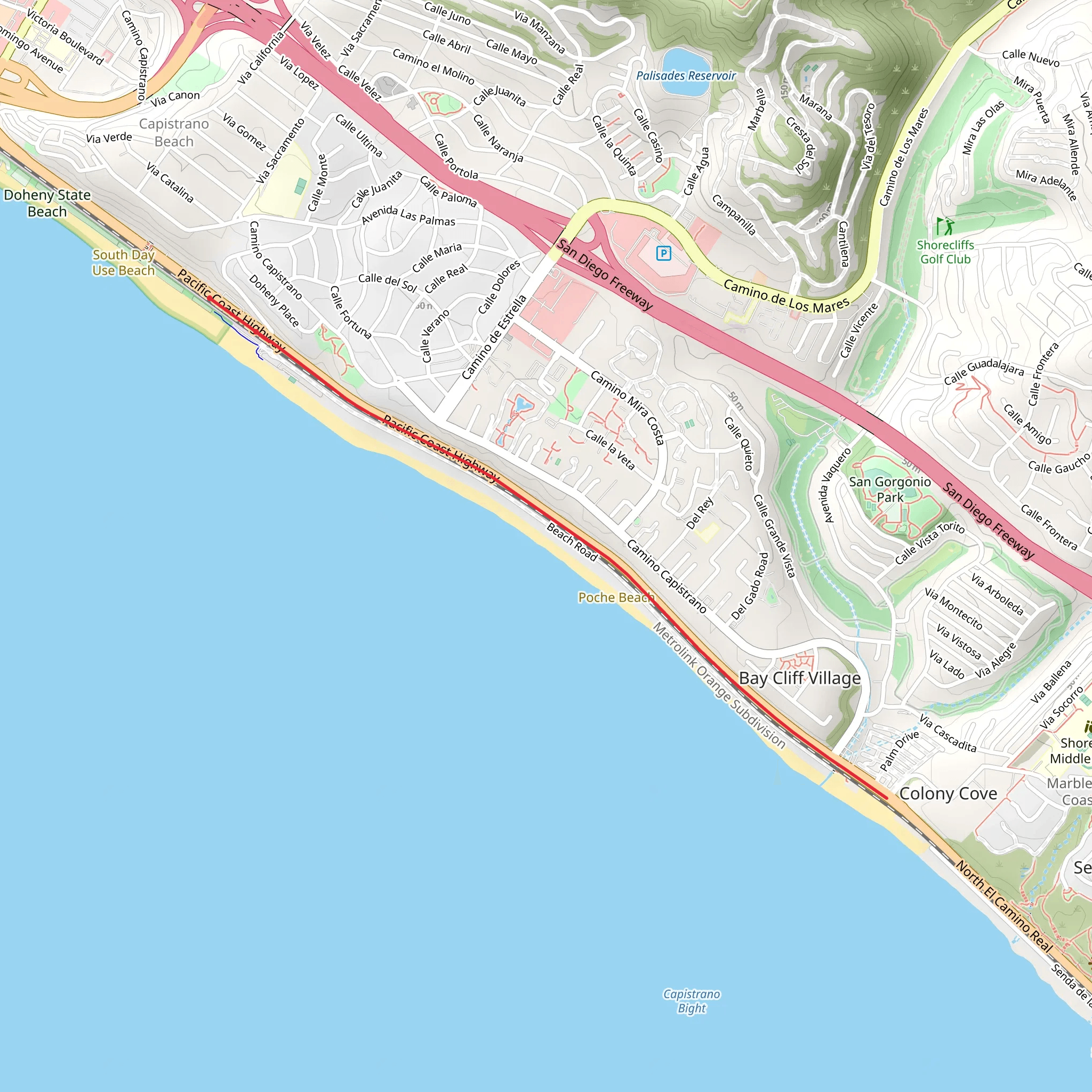 Walk along Pacific Coast Highway mobile static map