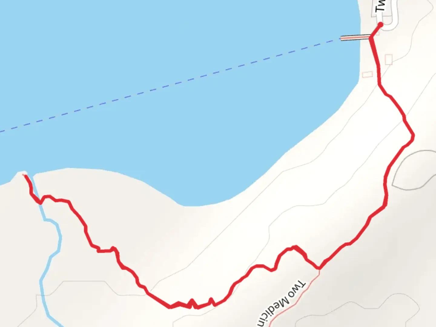 An image depicting the trail Paradise Point - Two Medicine South Shore and its surrounding area.