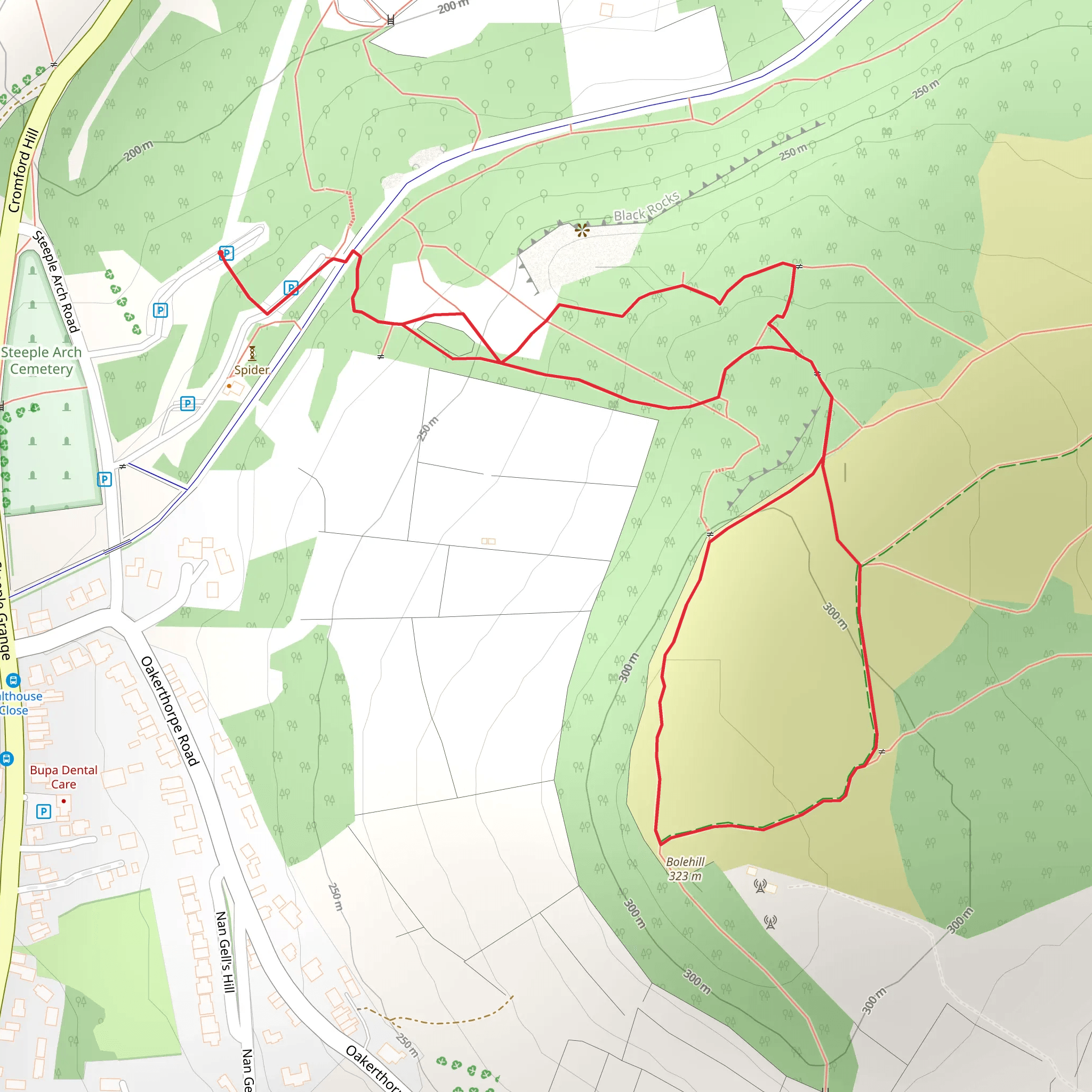 Bolehill Loop mobile static map