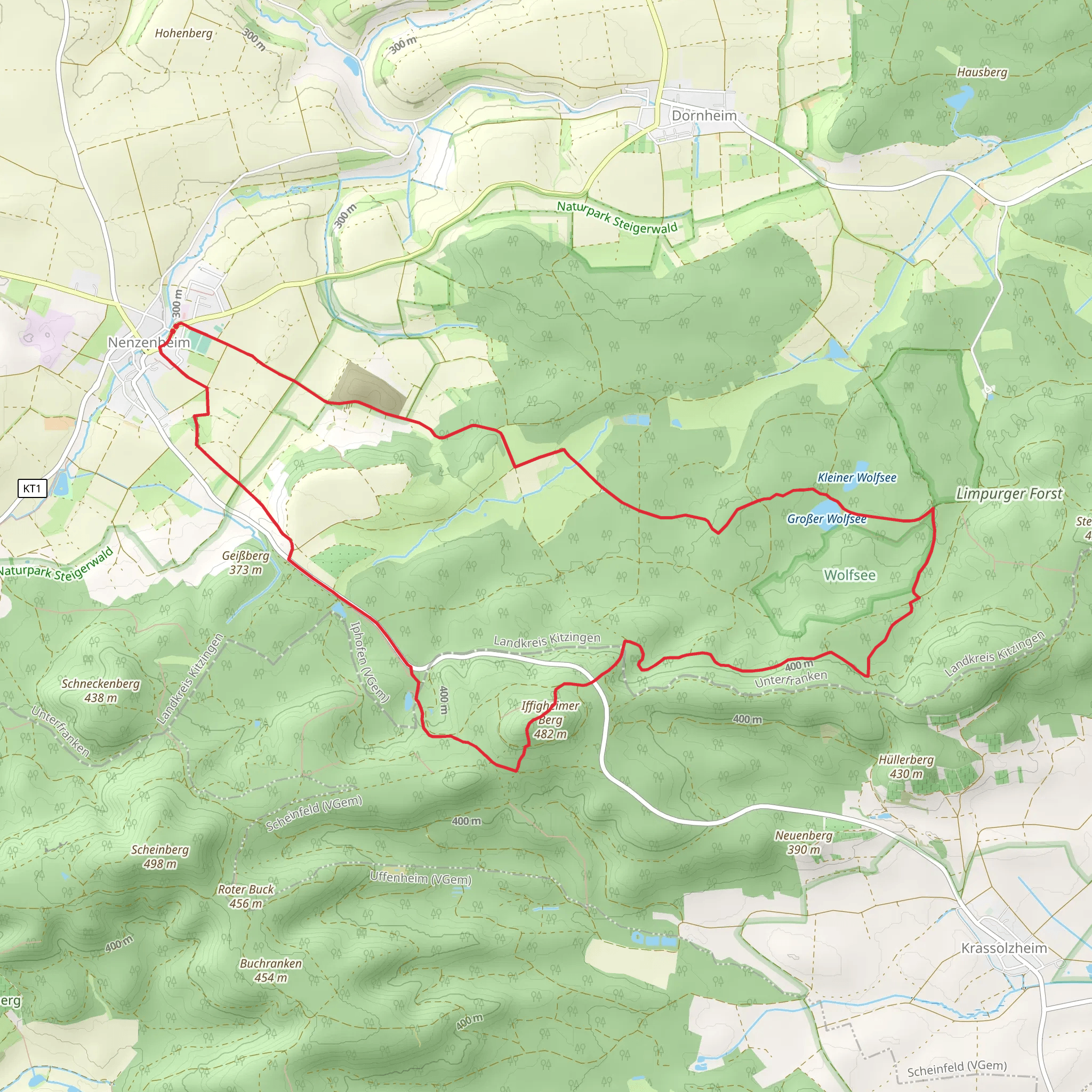 Judensee, Iffigheimer Berg and Großer Wolfsee Loop mobile static map