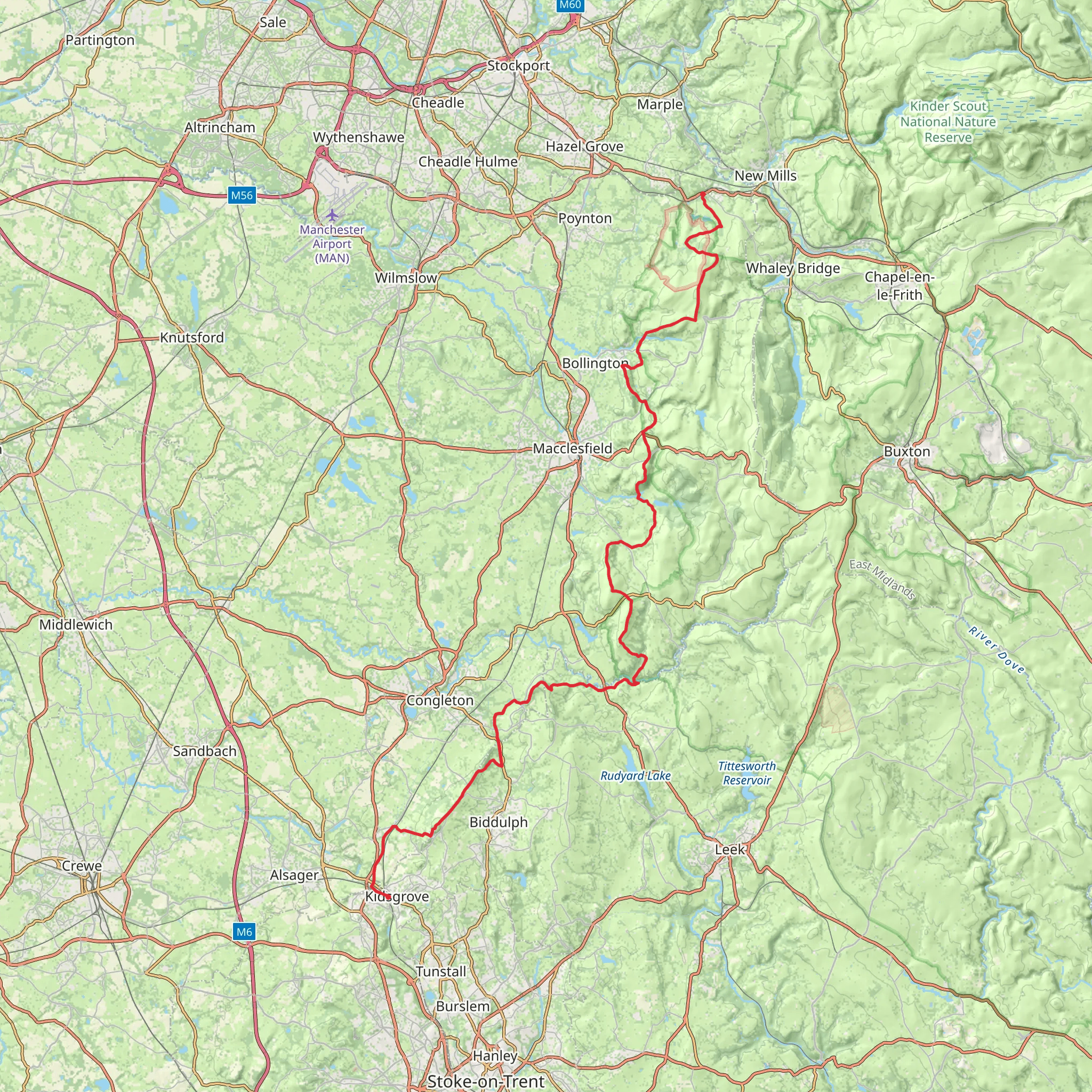 Gritstone Trail mobile static map