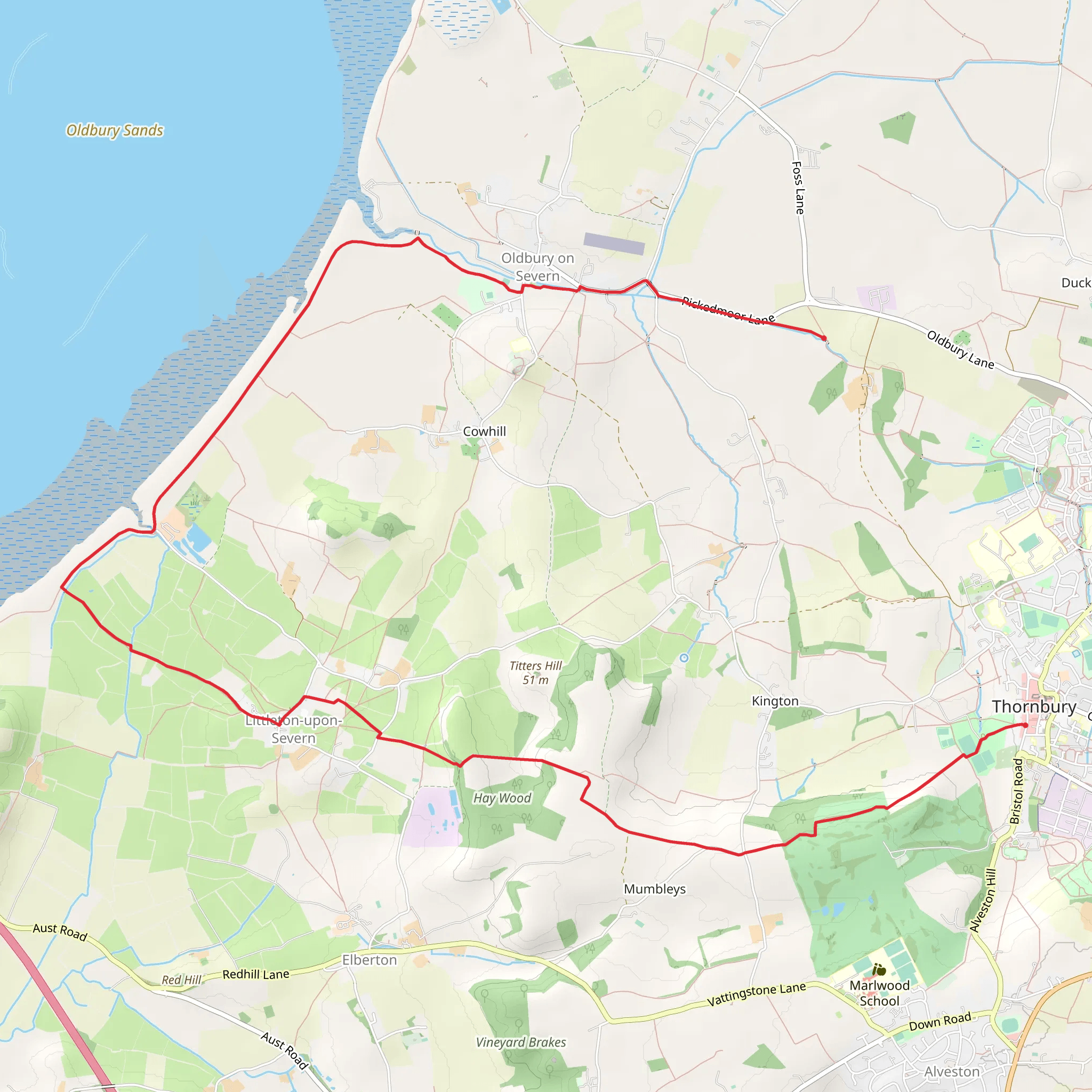 The Severn Estuary from Thornbury mobile static map
