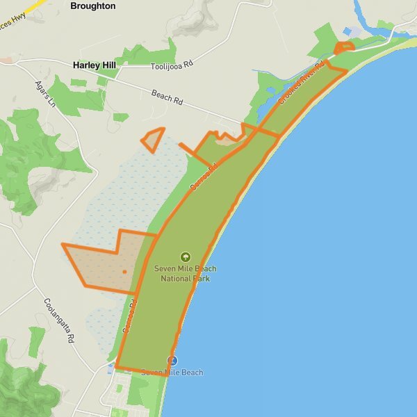 Seven Mile Beach National Park mobile static map