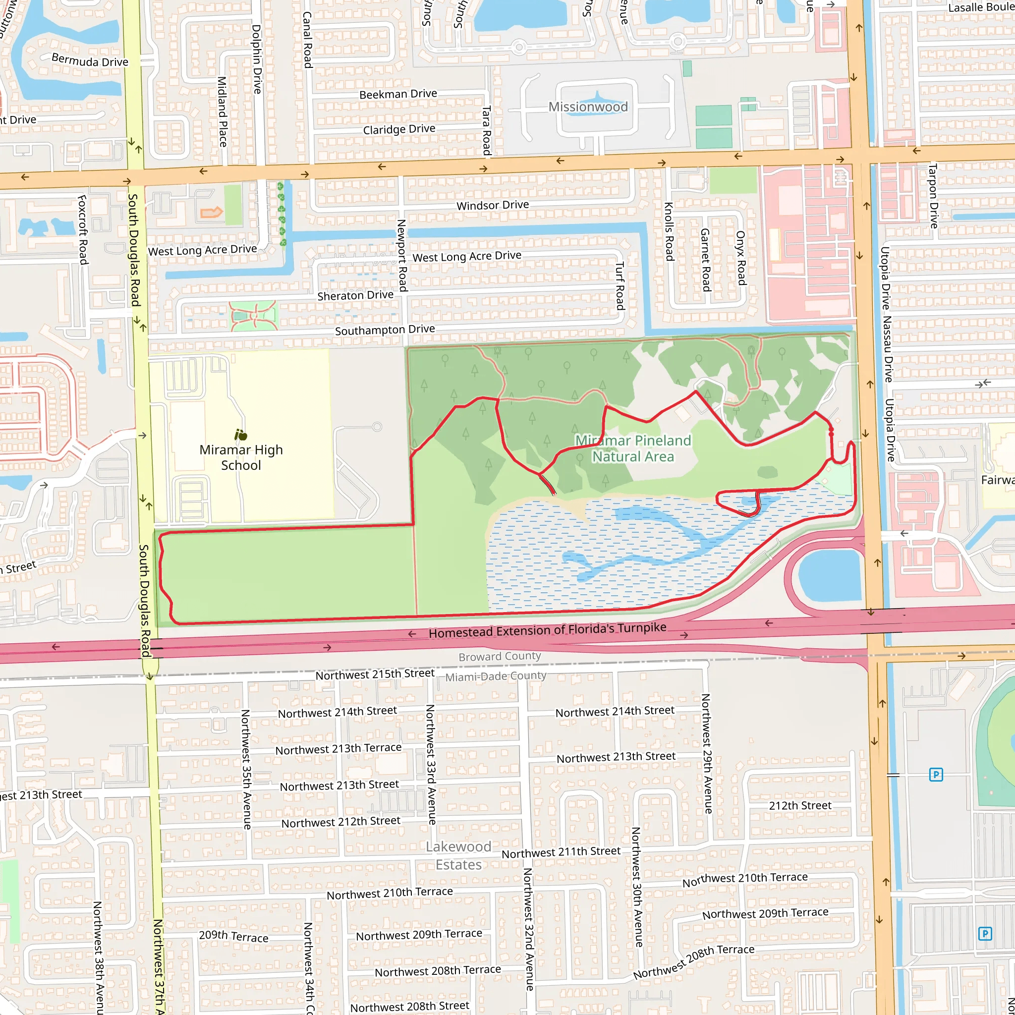 Miramar Pineland Park Loop mobile static map