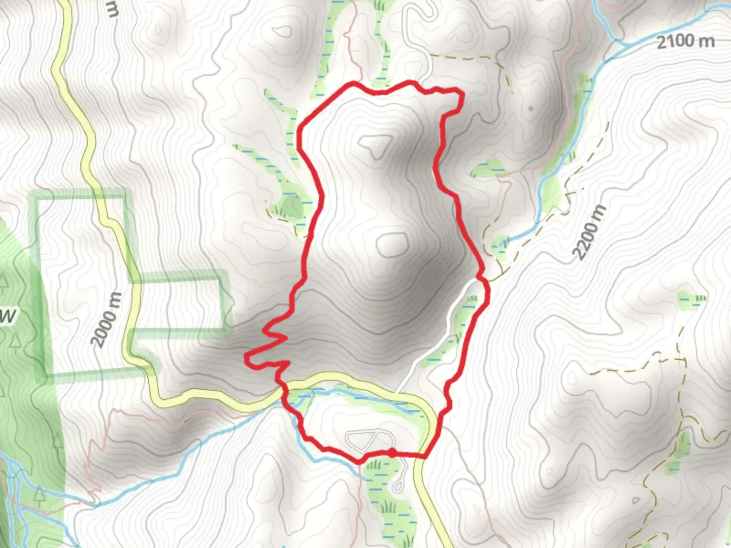 An image depicting the trail Quaking Aspen North Loop and its surrounding area.