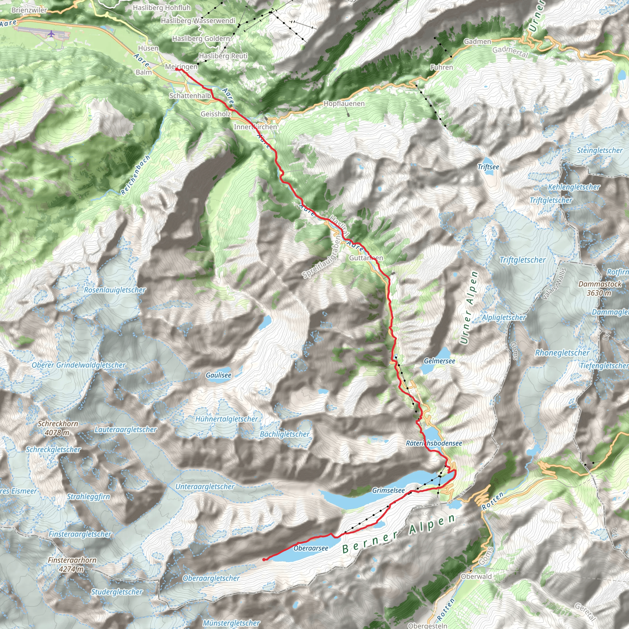 Source of the Aare mobile static map
