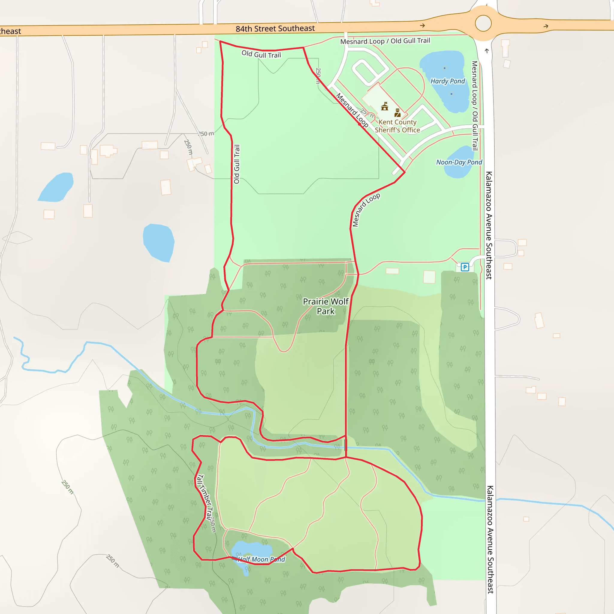 Prairie Wolf Park Loop mobile static map