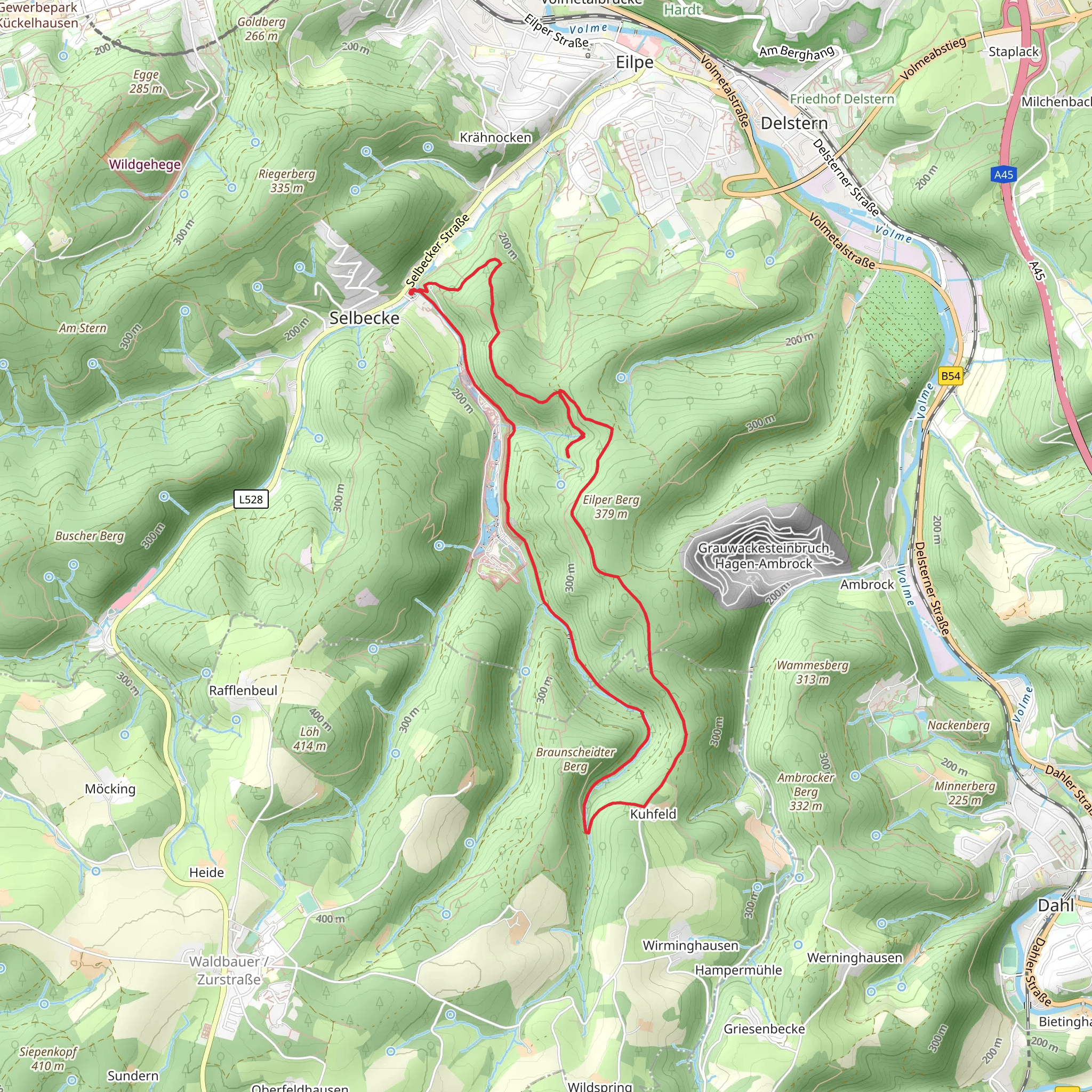 Ruthenhagen via Hanseweg and Gloertalsperre Weg mobile static map
