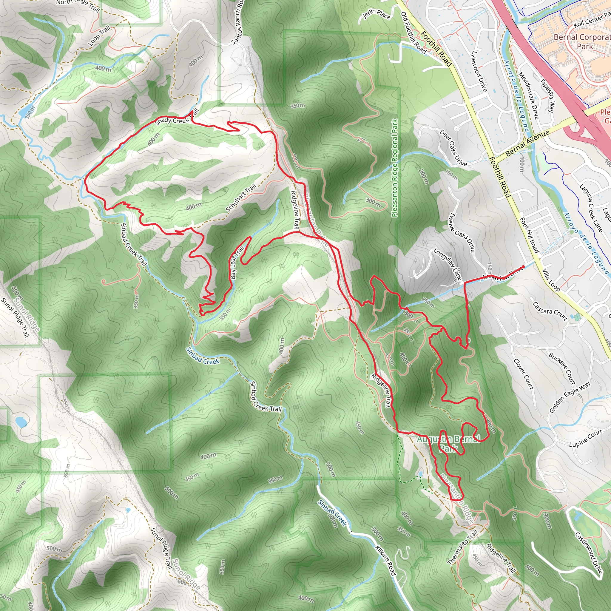 Front 9, Bay Leaf and Valley View Loop Trail mobile static map