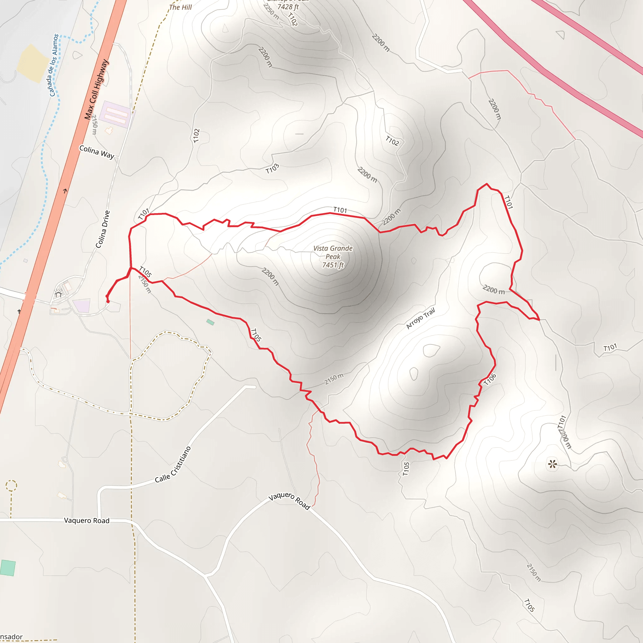 Loop around Vista Grande Peak mobile static map