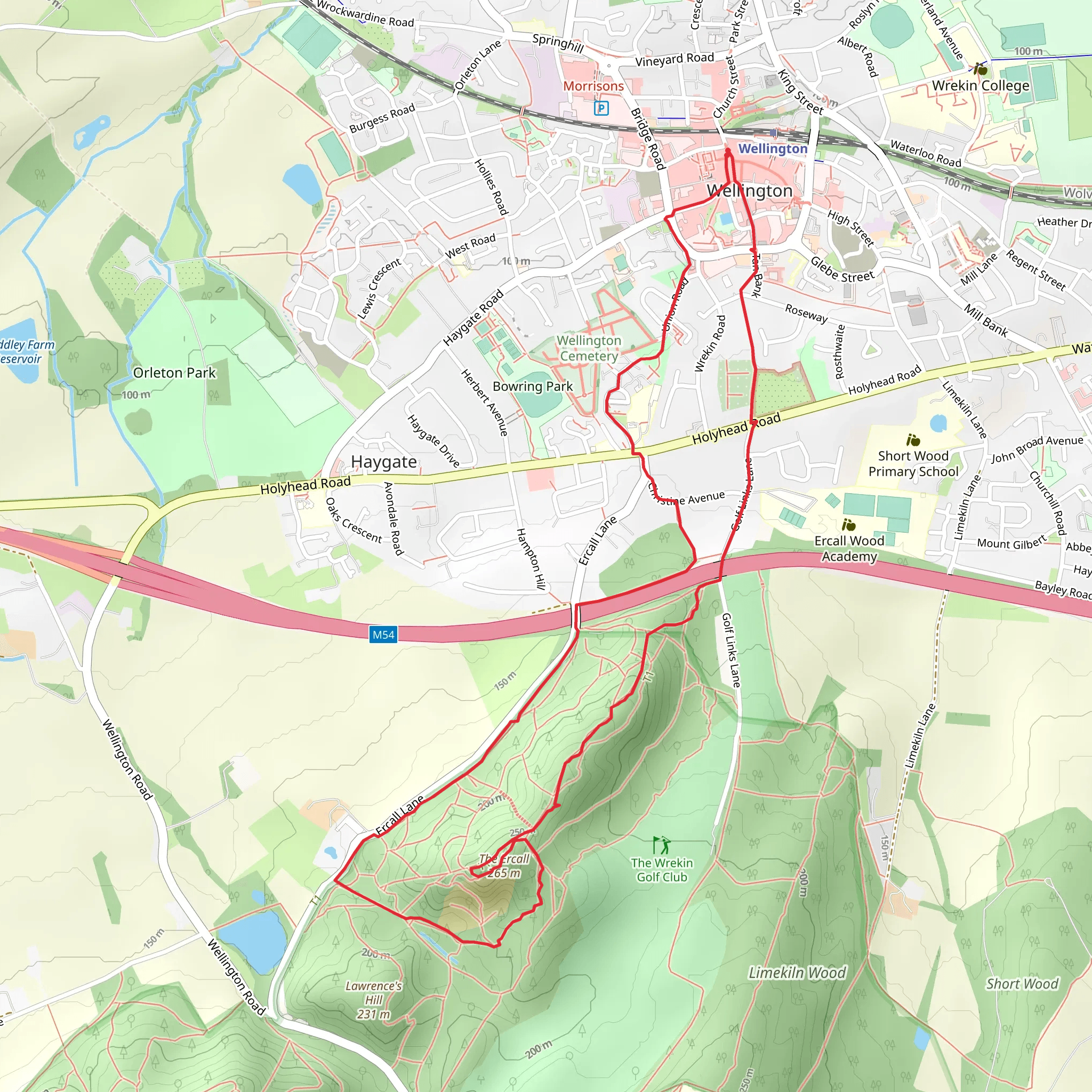 Wellington - Ercall mobile static map