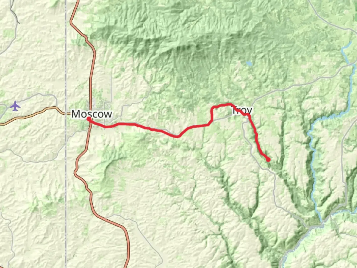 An image depicting the trail Latah Trail and its surrounding area.