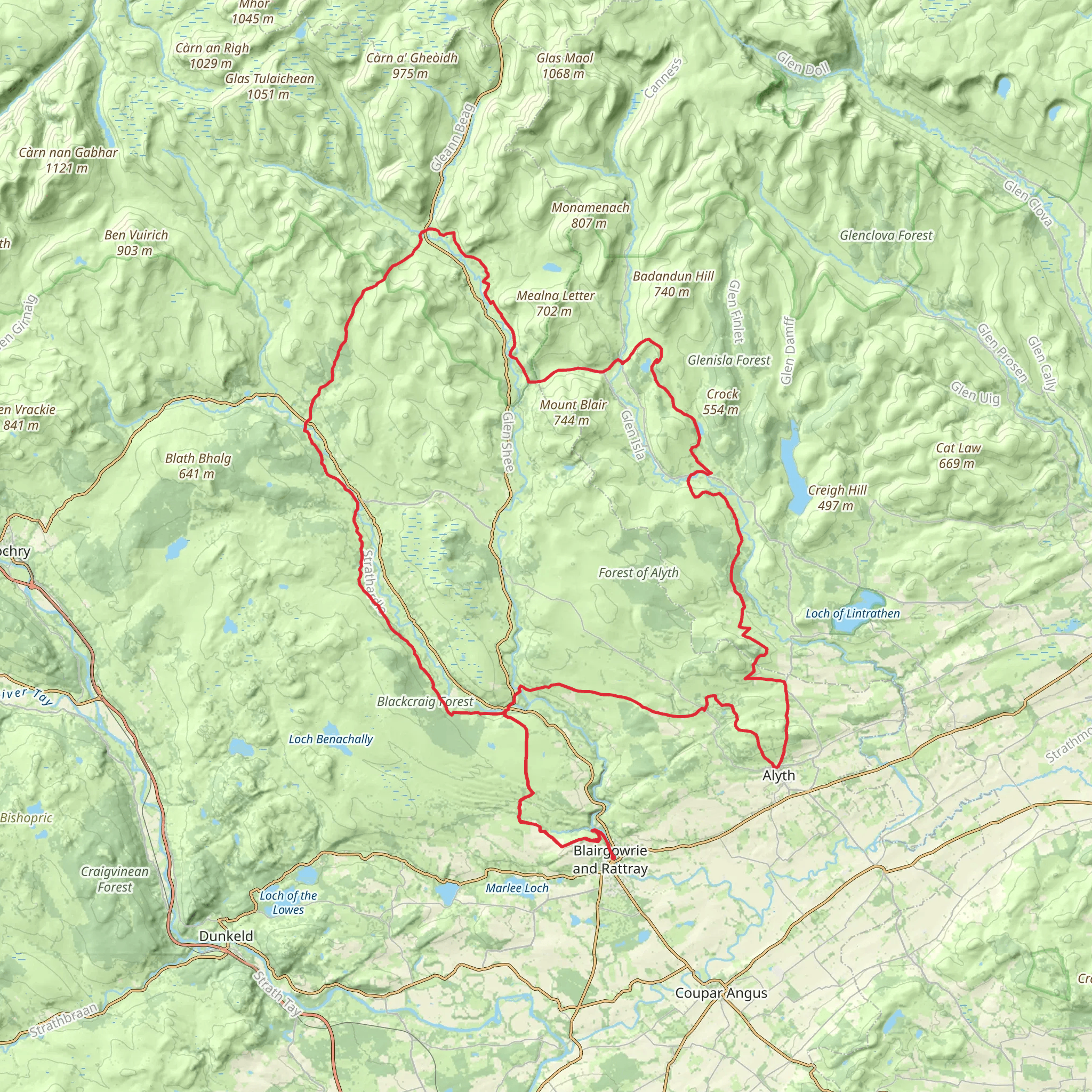 Cateran Trail mobile static map