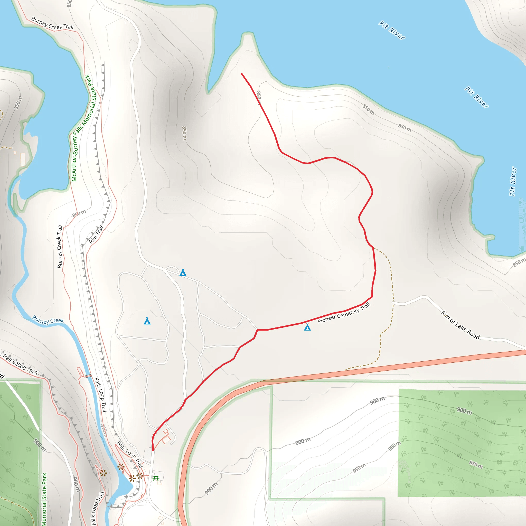 Lake Britton Trail mobile static map
