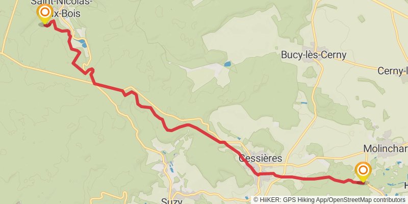 Via Francigena - France stage 18 Map