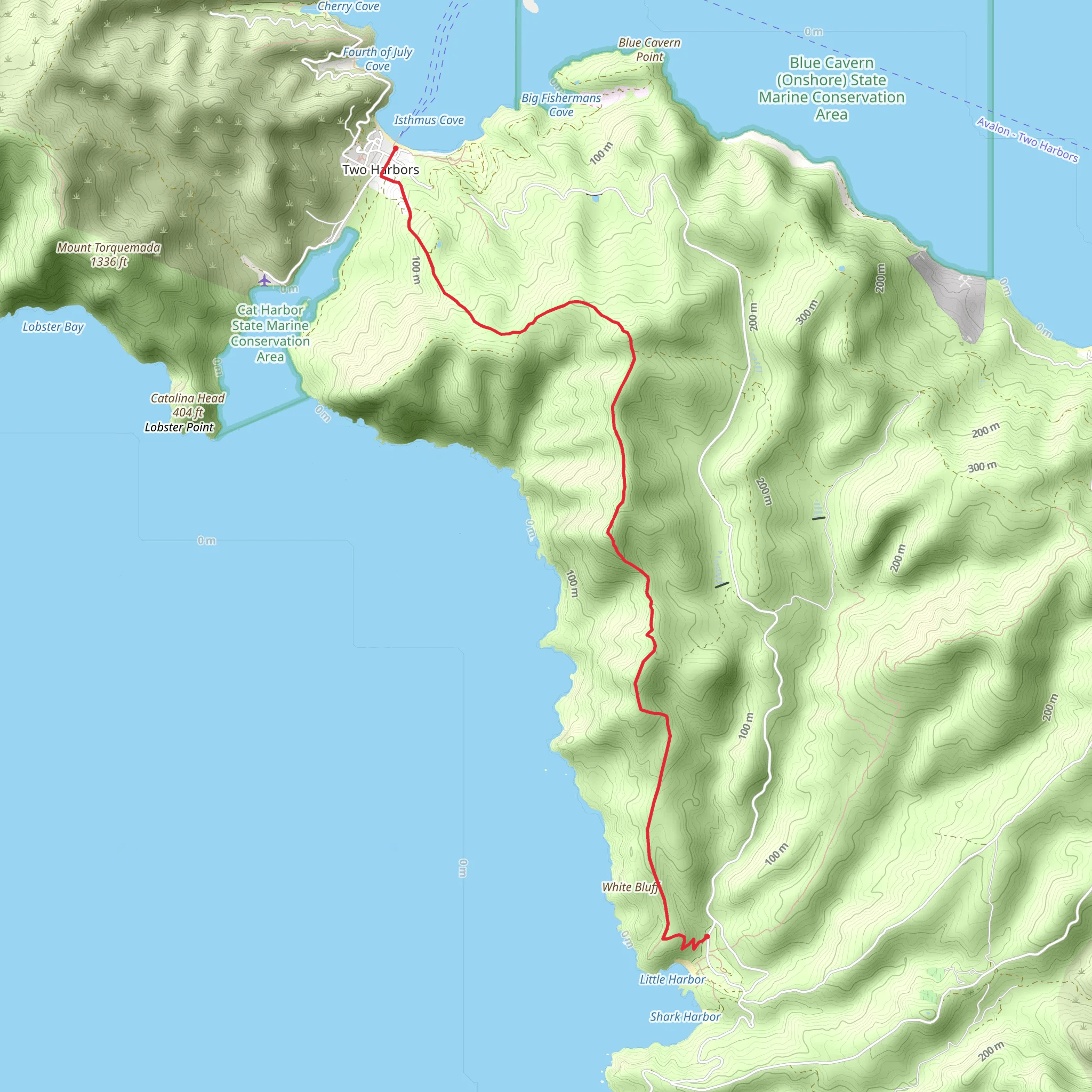 Trans Catalina Trail - Raggers Point mobile static map
