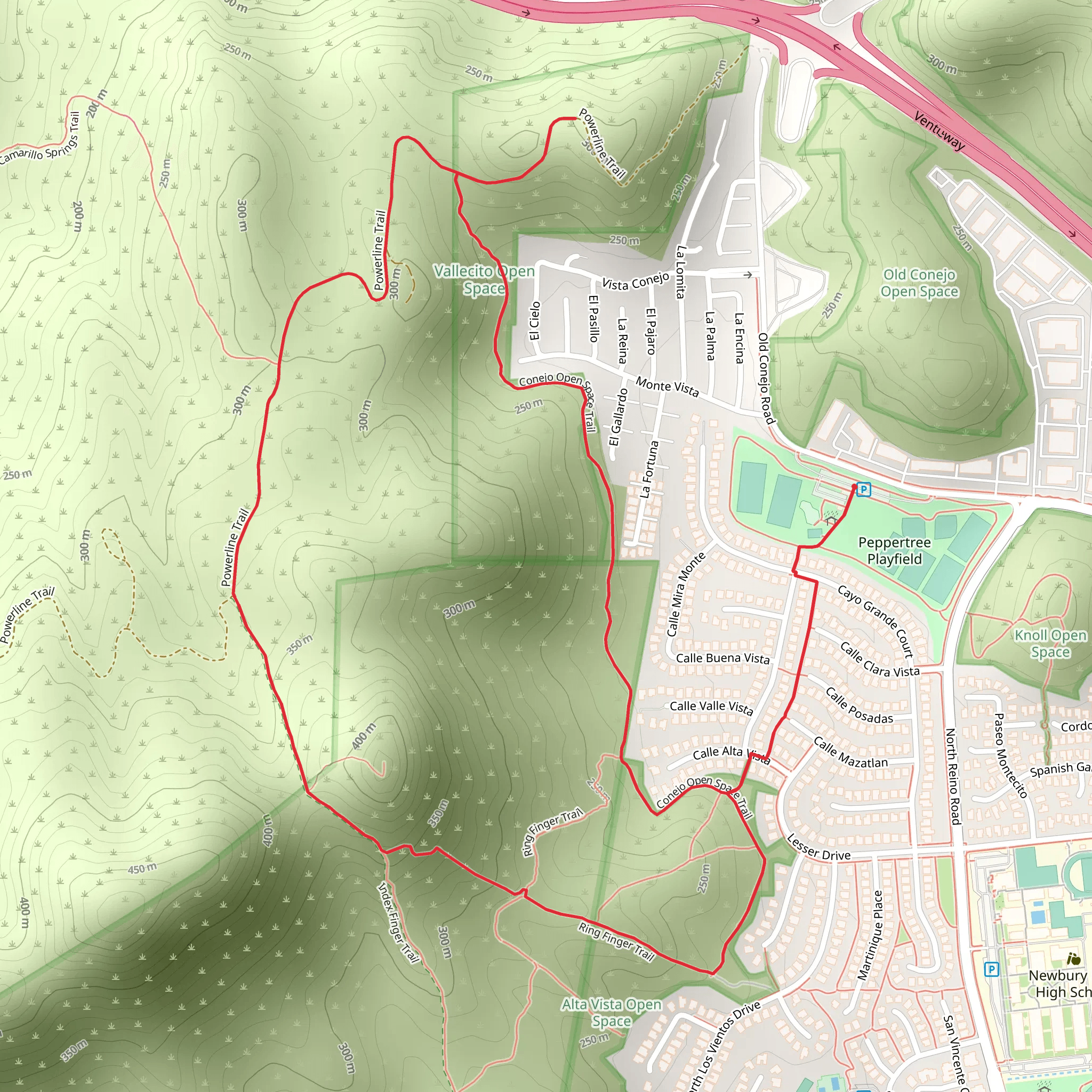 Conejo Open Space Trail and Index Finger Loop Trail mobile static map