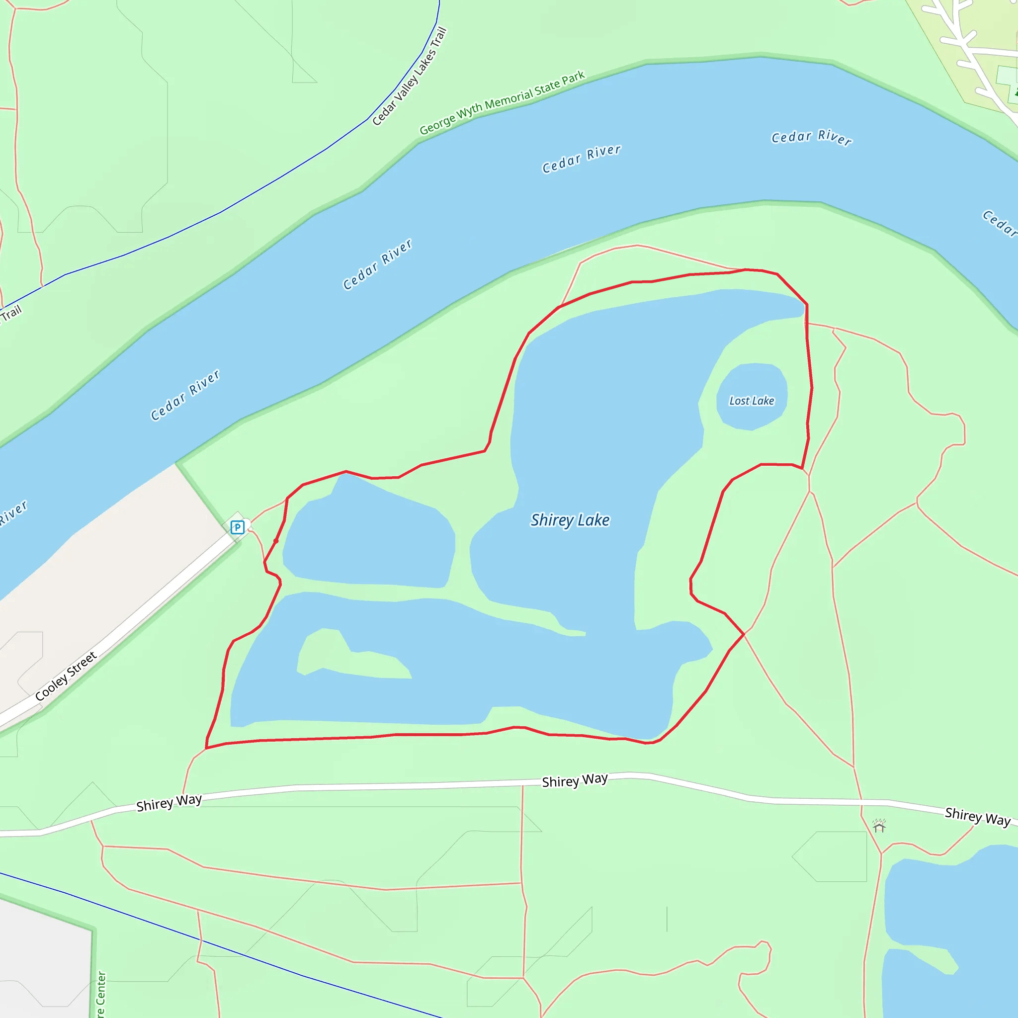 Shirey Lake Loop mobile static map