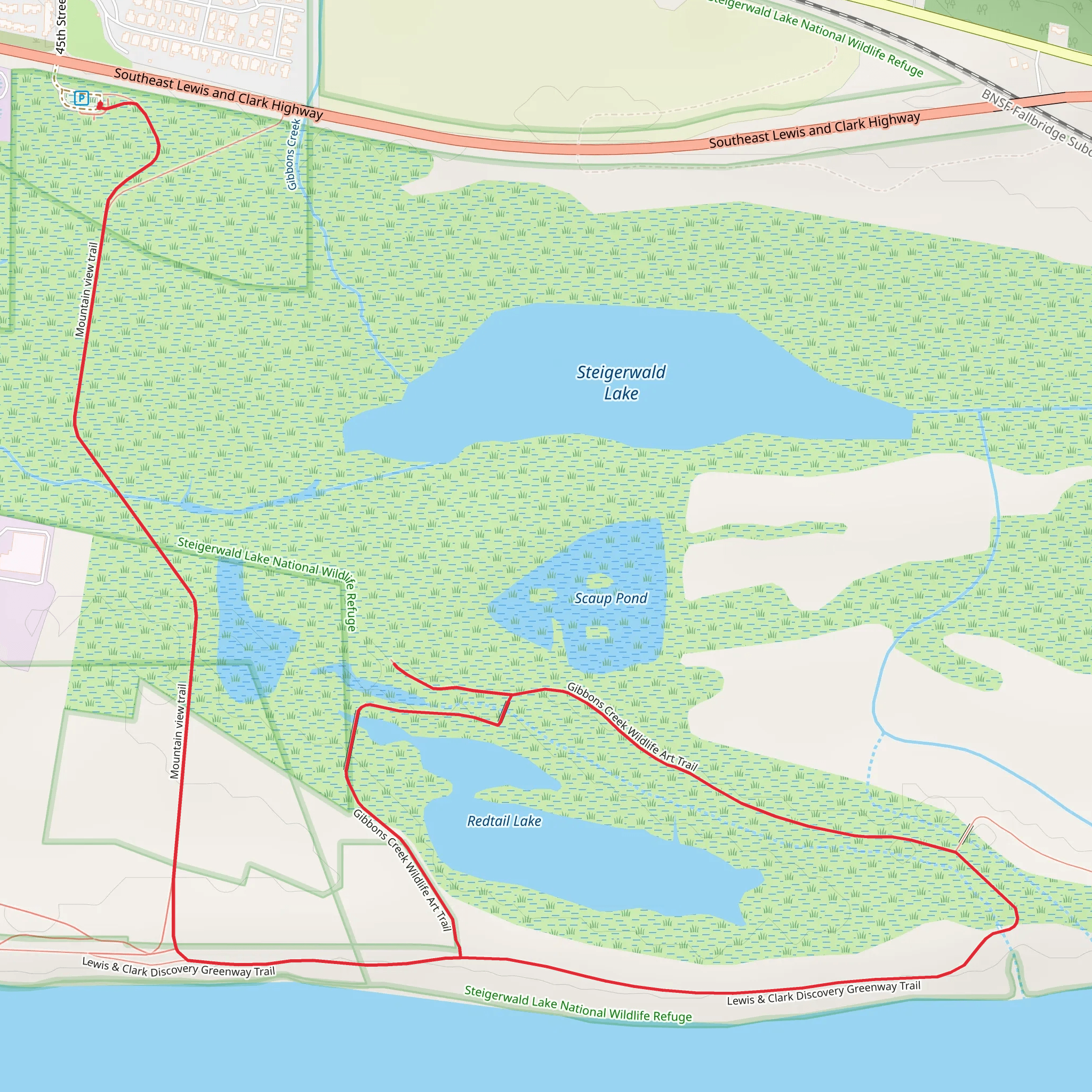 Redtail Lake Loop mobile static map