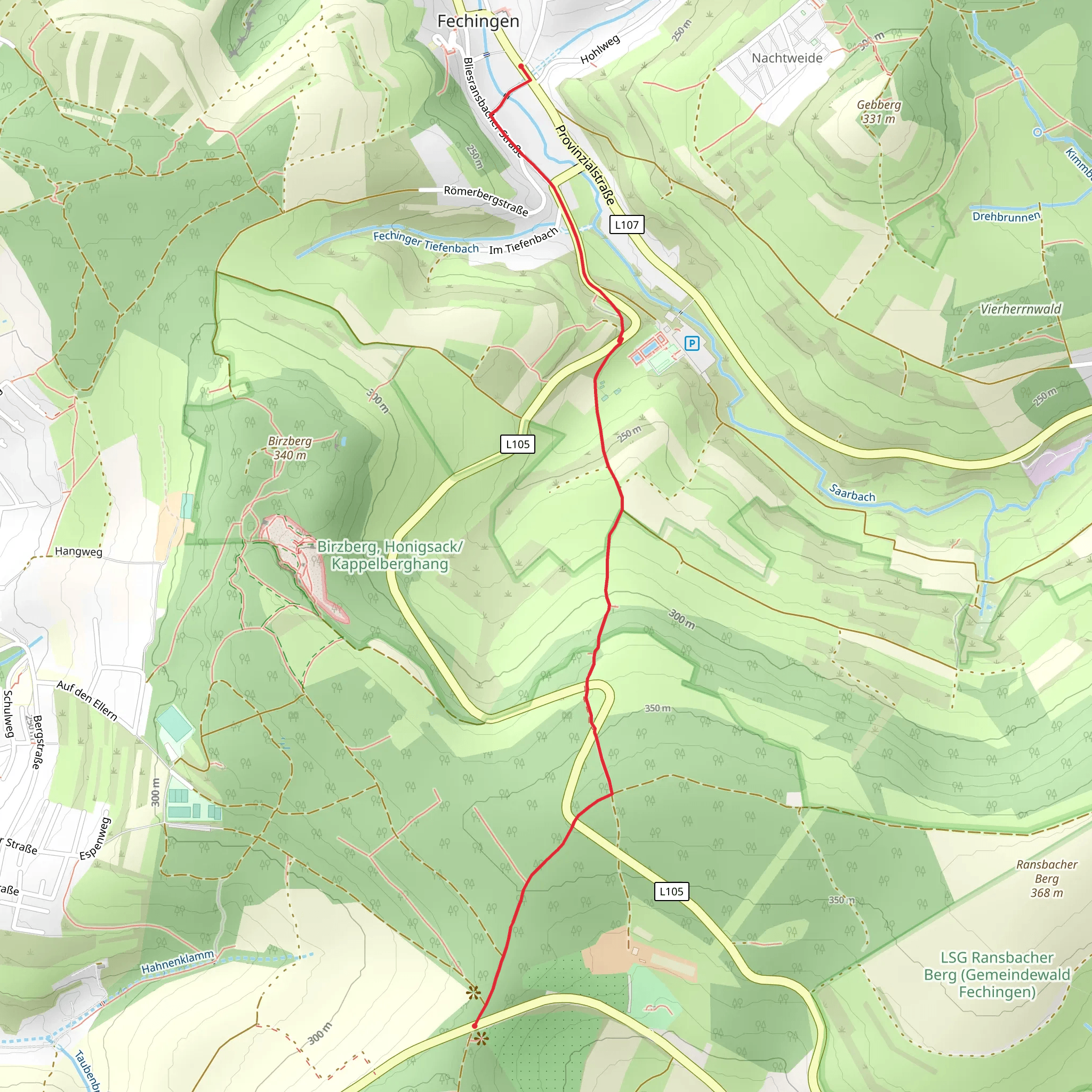 Bliestablblick to Fechingen Walk mobile static map
