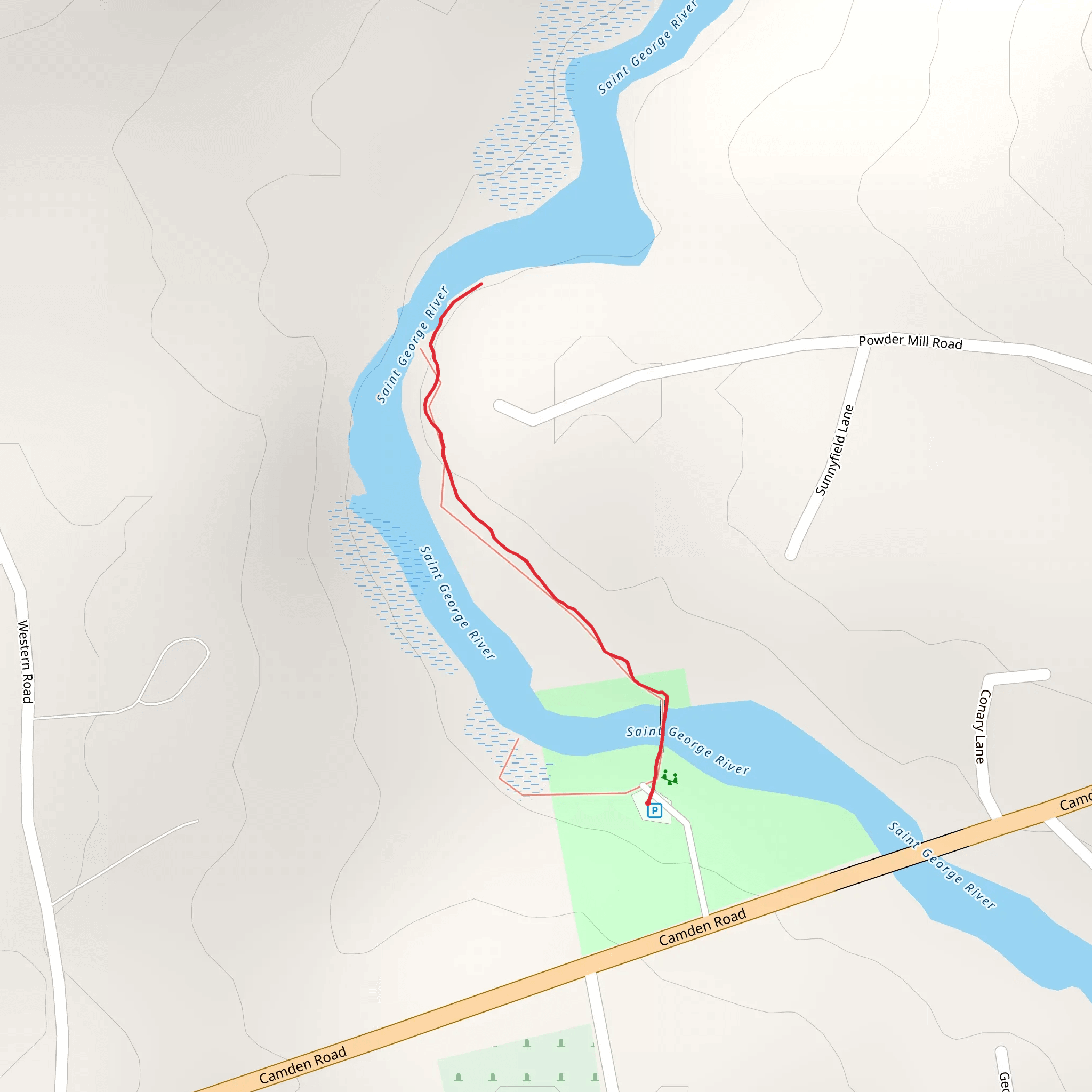 St George River Trail mobile static map