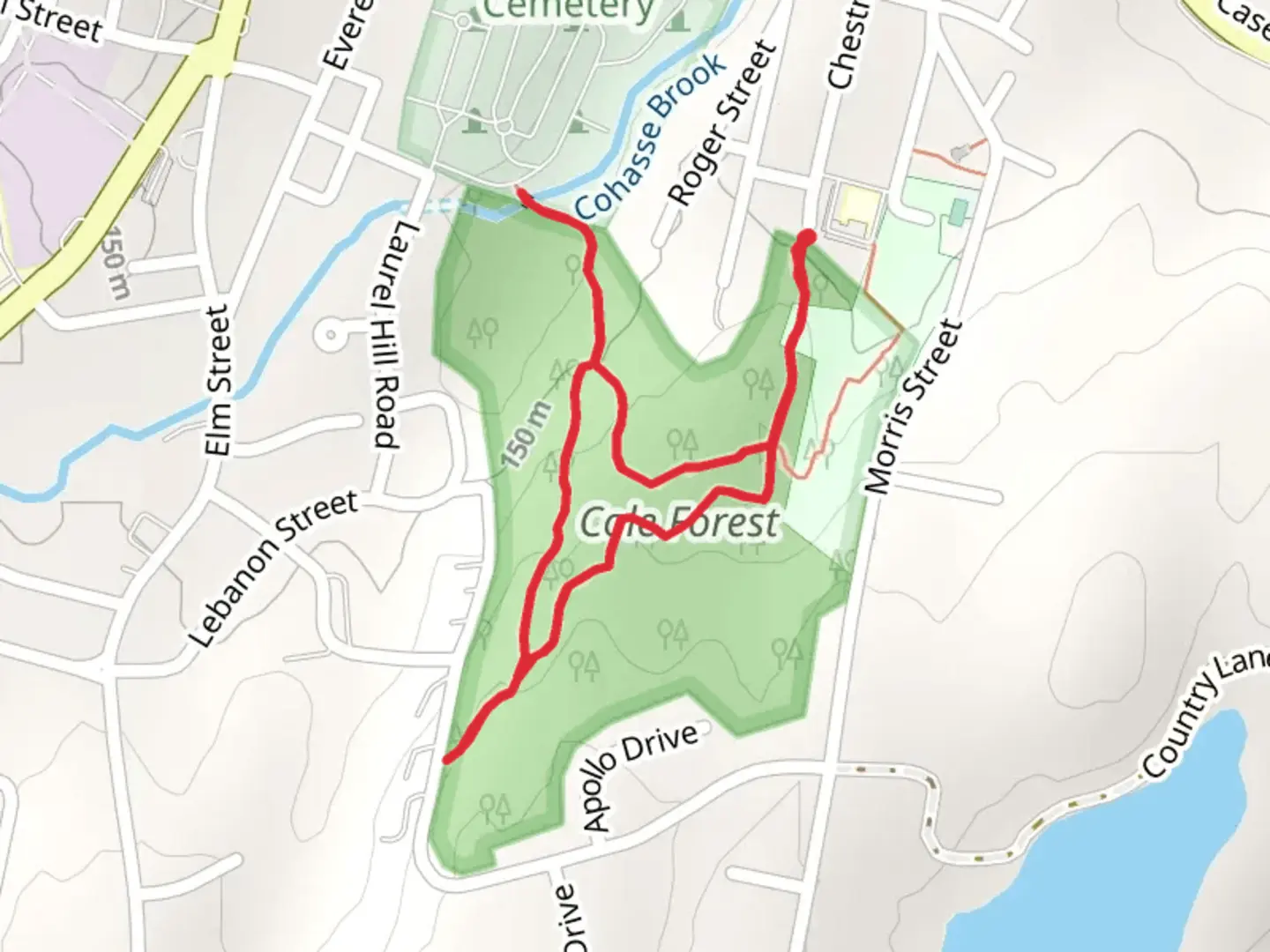 An image depicting the trail Cole Forest Loop and its surrounding area.