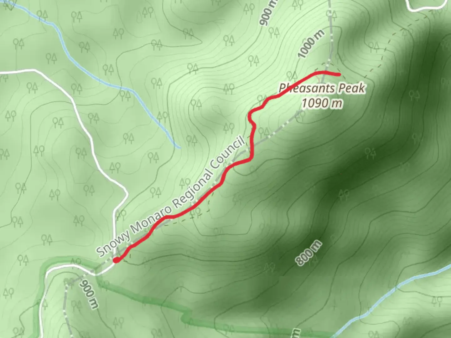 An image depicting the trail Pheasants Peak Track and its surrounding area.