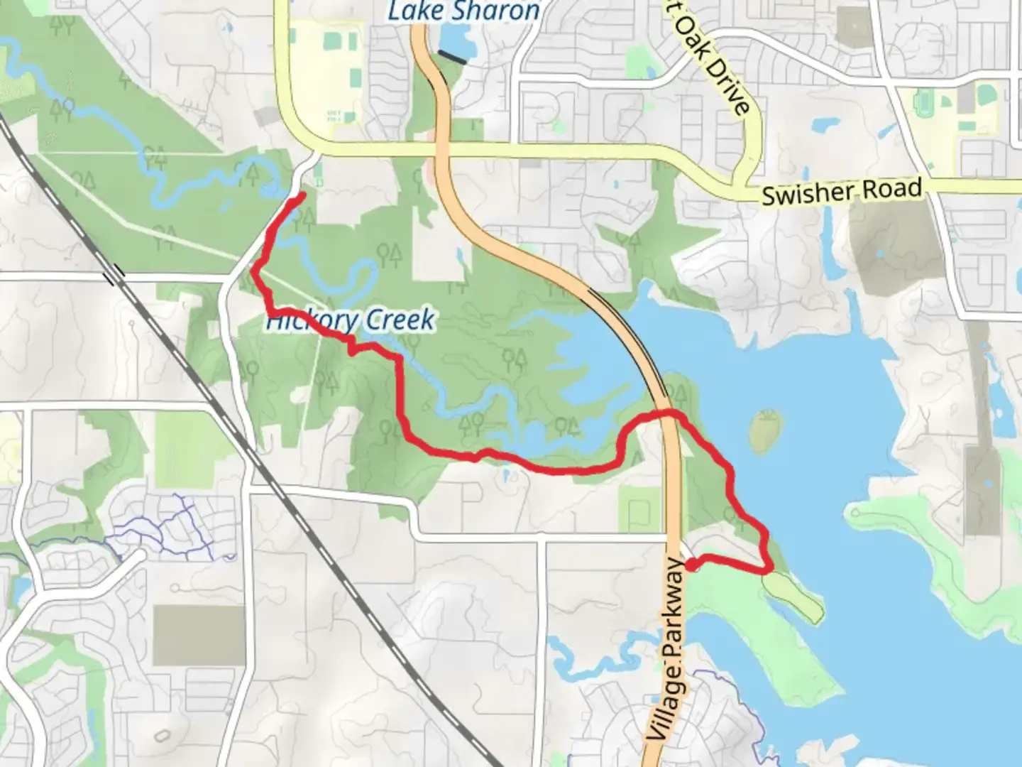 An image depicting the trail Pilot Knoll and Old Alton Road Trail and its surrounding area.