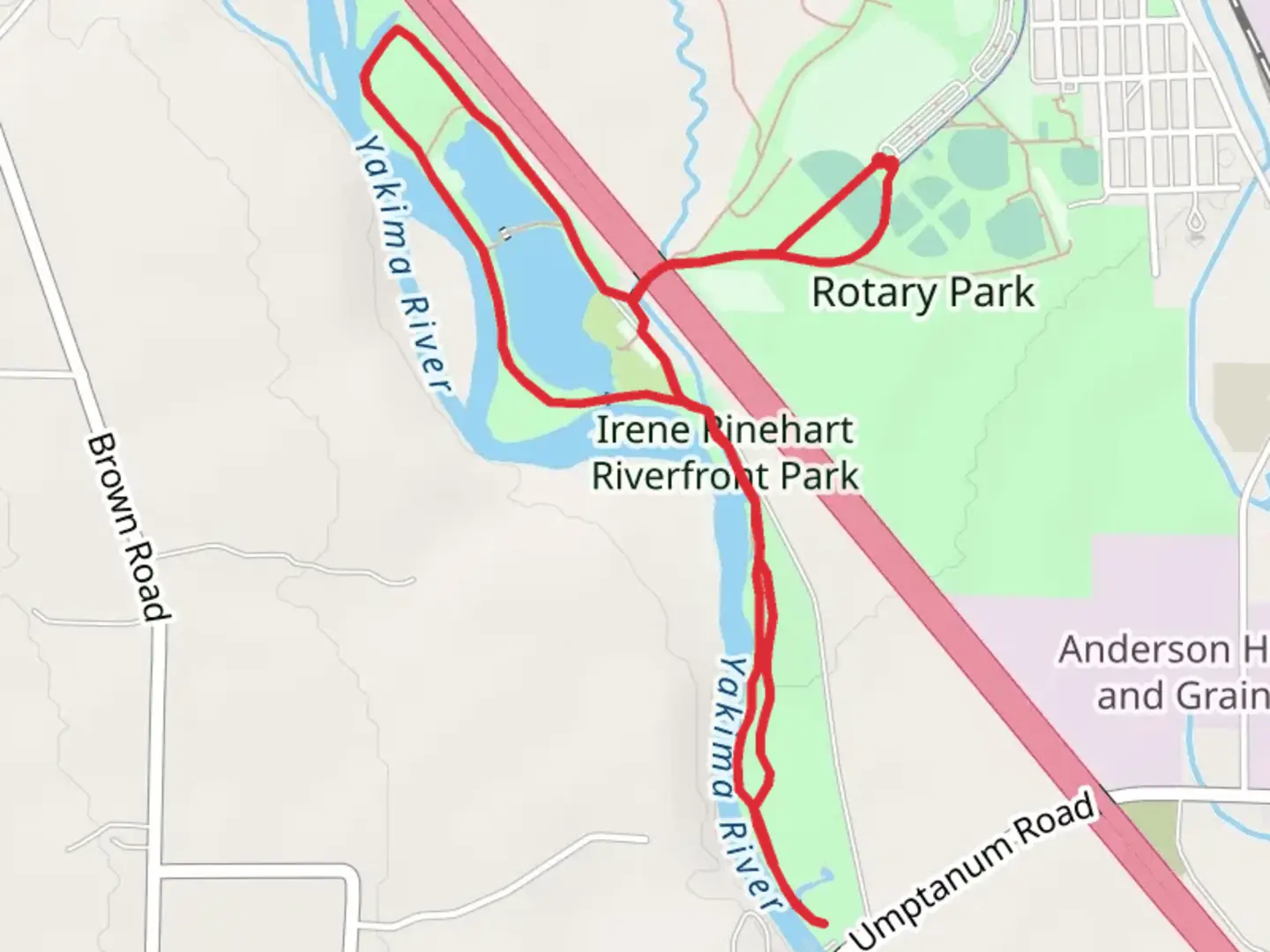 An image depicting the trail People's Pond and Irene Rinehart Riverfront Park via Howard's Way and its surrounding area.
