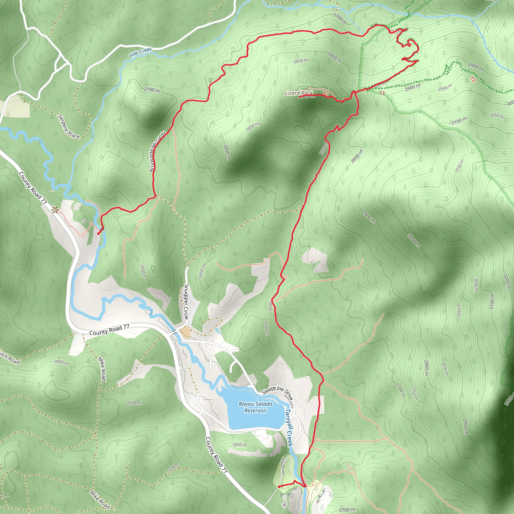 Brookside-Mccurdy and Lizard Rock Trail mobile static map