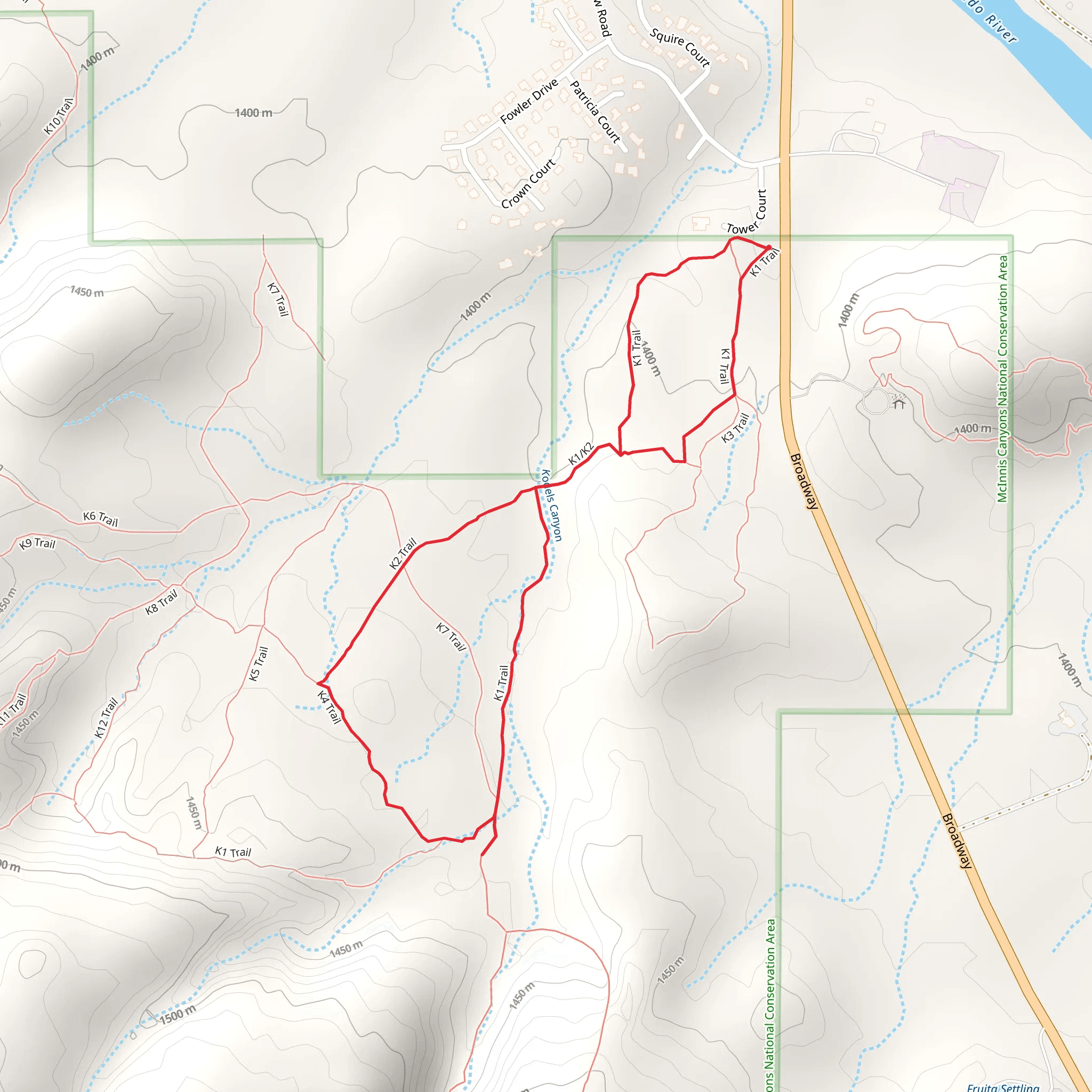 K1 Loop Trail mobile static map