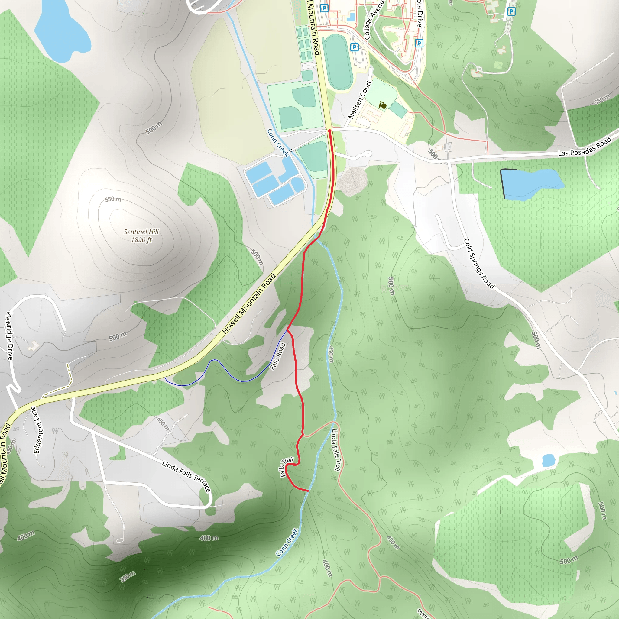 Linda Falls Trail mobile static map