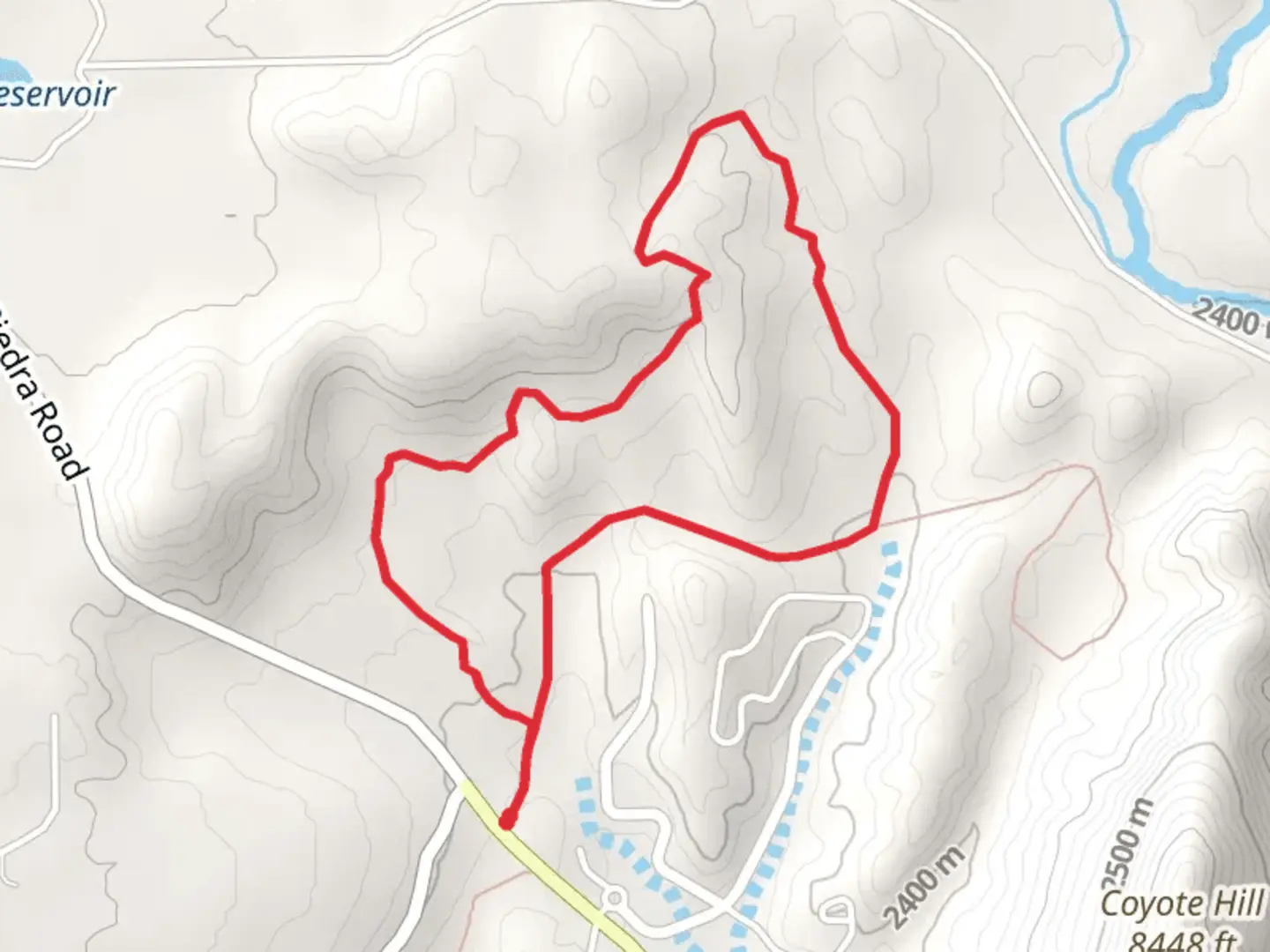 An image depicting the trail Coyote Hill Loop Trail and its surrounding area.