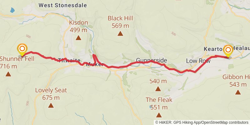 Skipton Loop via Pennine Way stage 8 Map