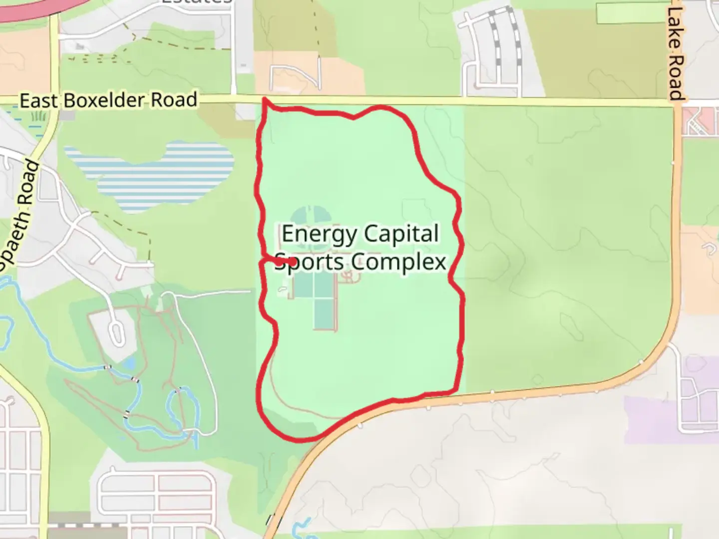 An image depicting the trail East Boxelder Road Loop and its surrounding area.