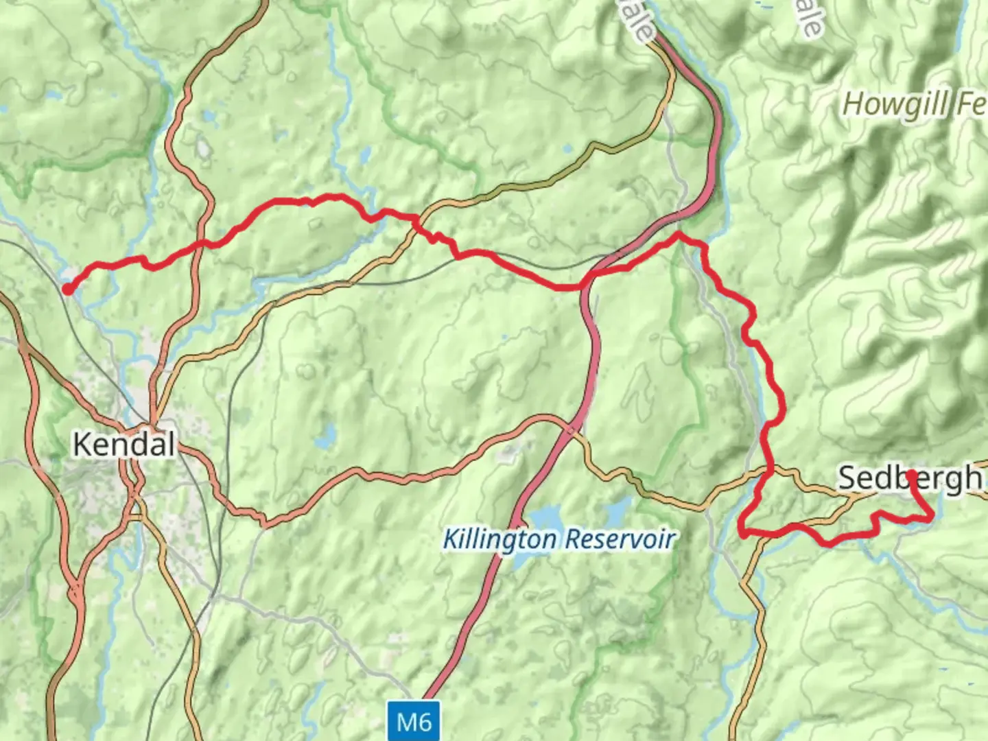 An image depicting the trail Sedbergh to Burneside Walk and its surrounding area.