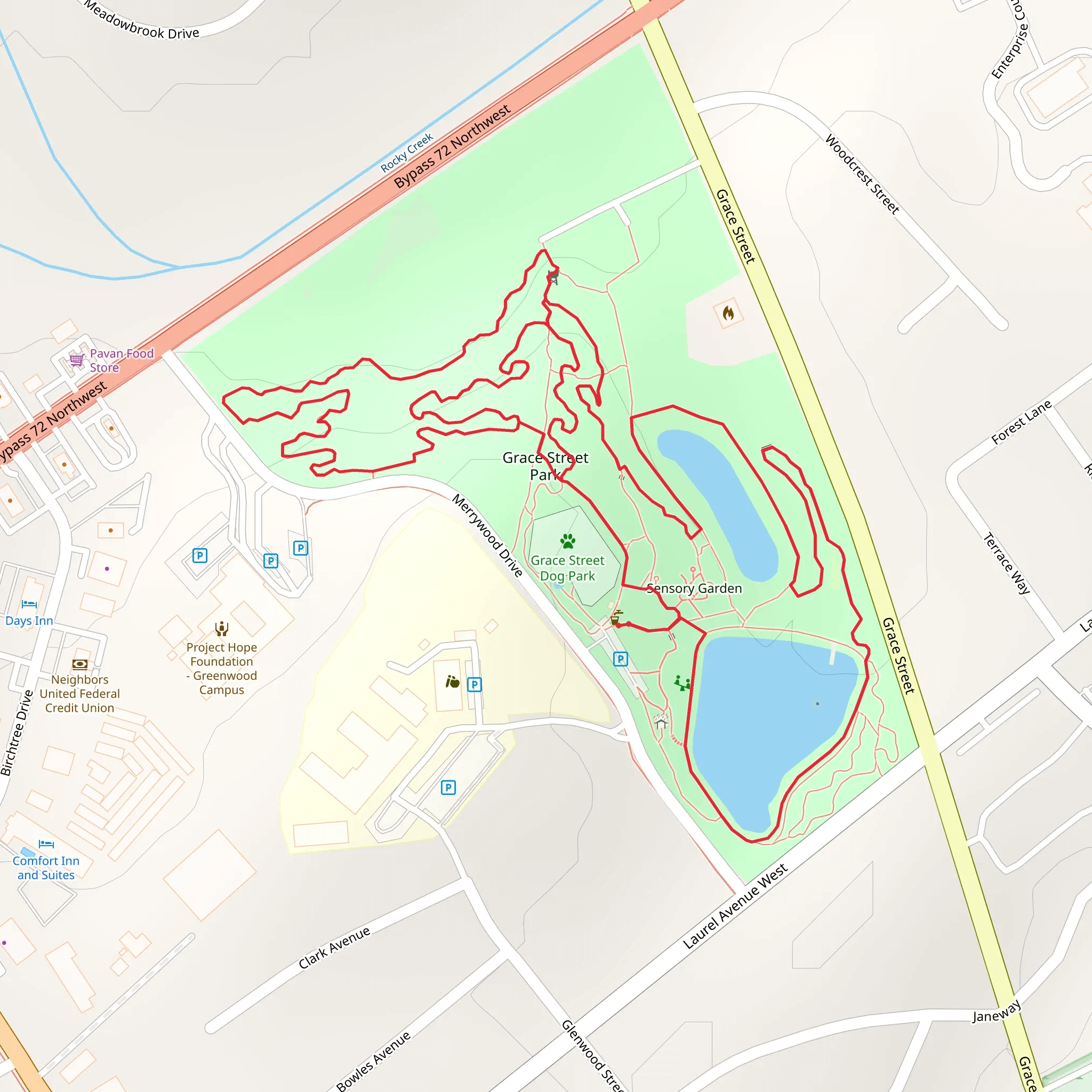 Grace Street Park Loop mobile static map
