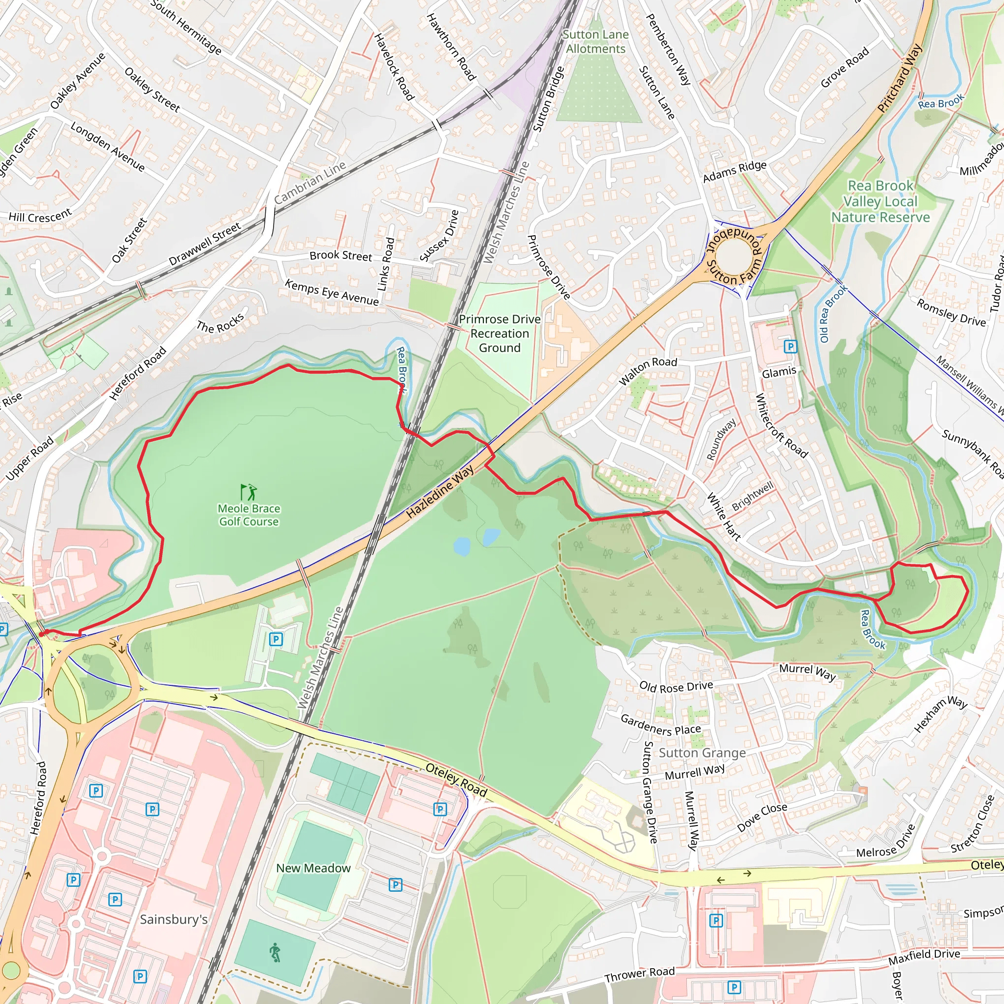 Rea Brook Walk mobile static map