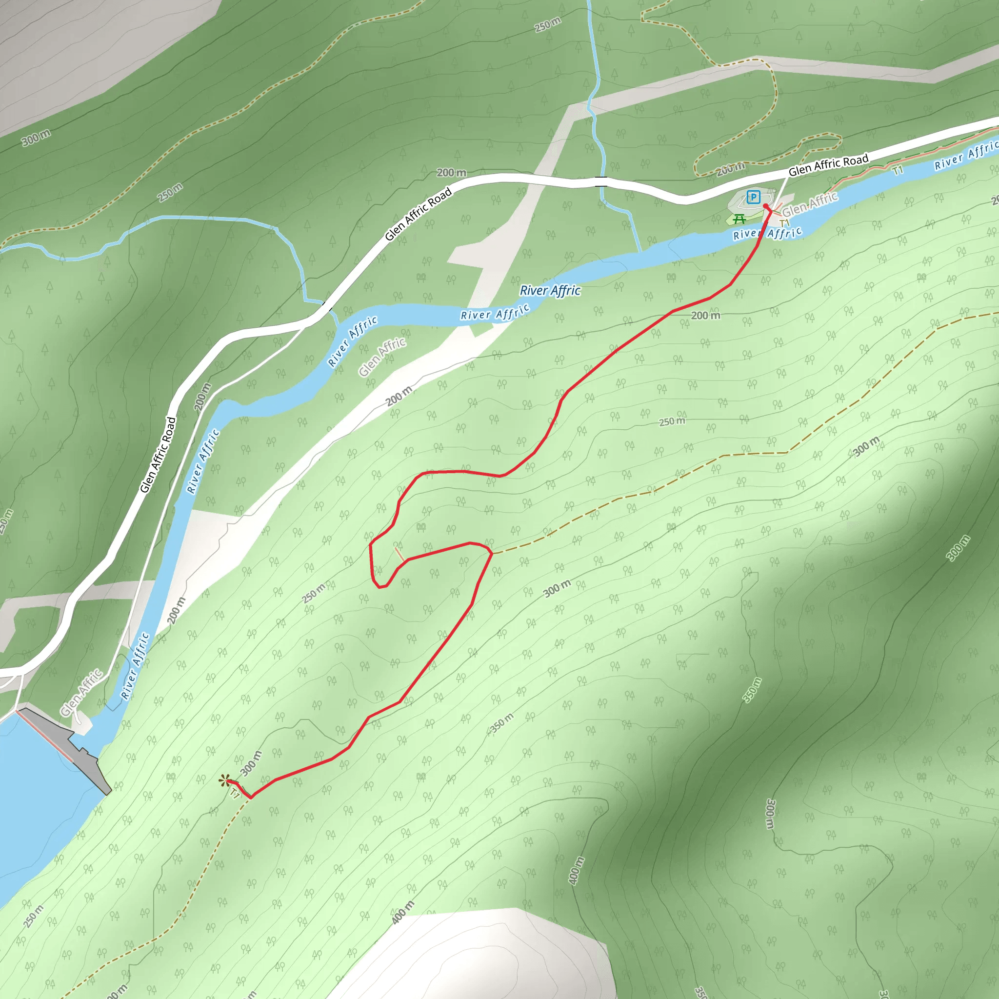 Viewpoint Trail via River Affric mobile static map