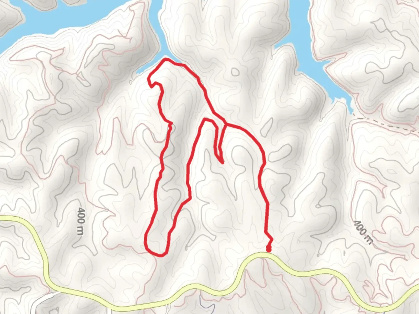 An image depicting the trail Pigeon Roost Trail - Dry Creek Short Loop and its surrounding area.