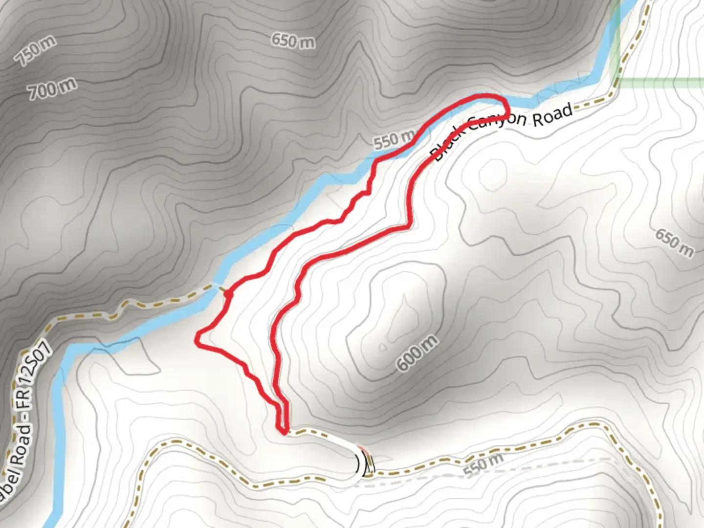 An image depicting the trail Black Canyon Road and Upper Santa Ysabel Road Loop and its surrounding area.